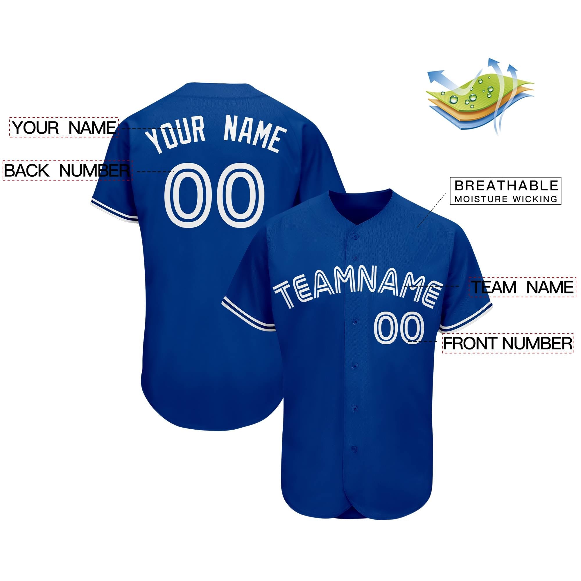 Custom Royal Team Classic Authentic Baseball Jersey