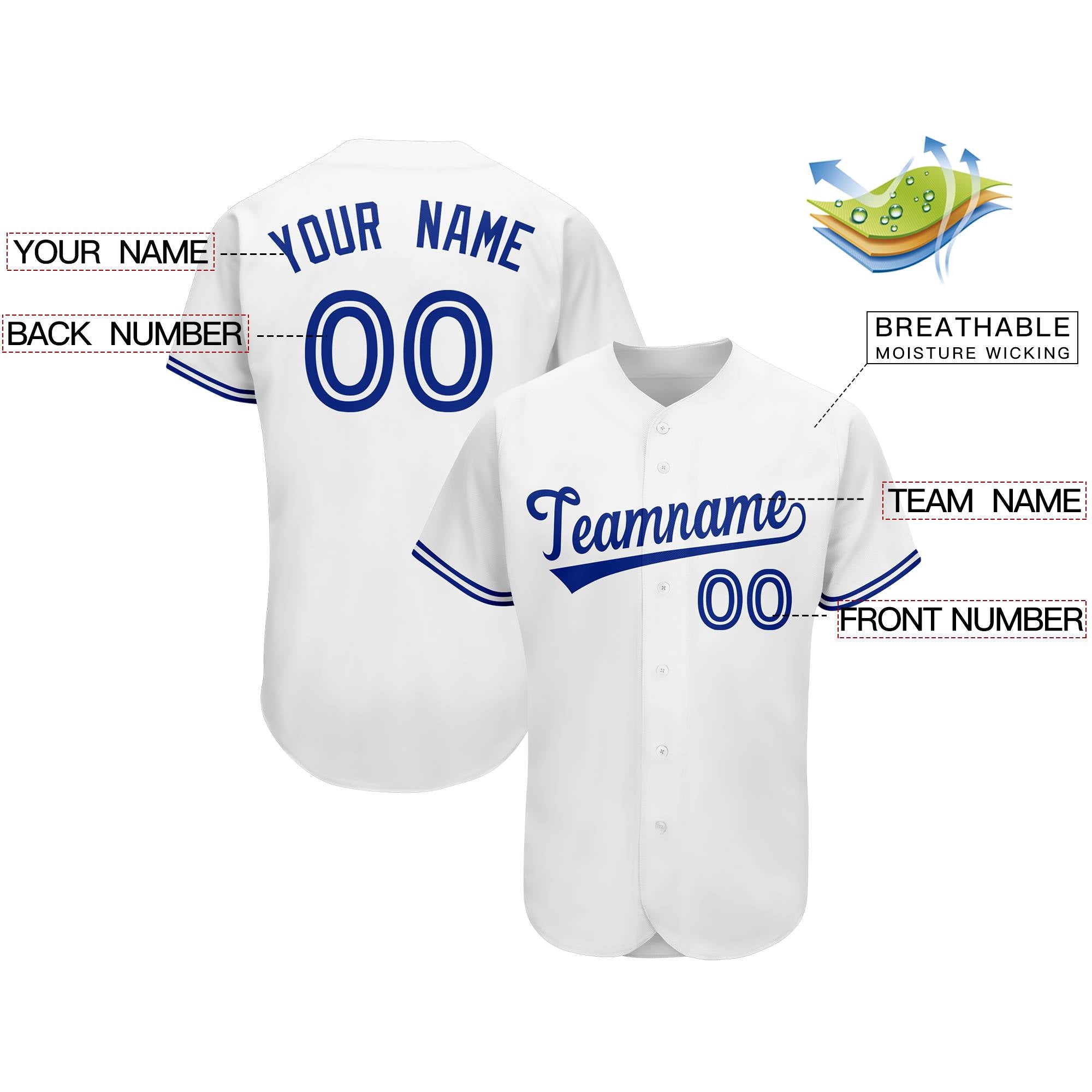Custom White Team Classic Authentic Baseball Jersey