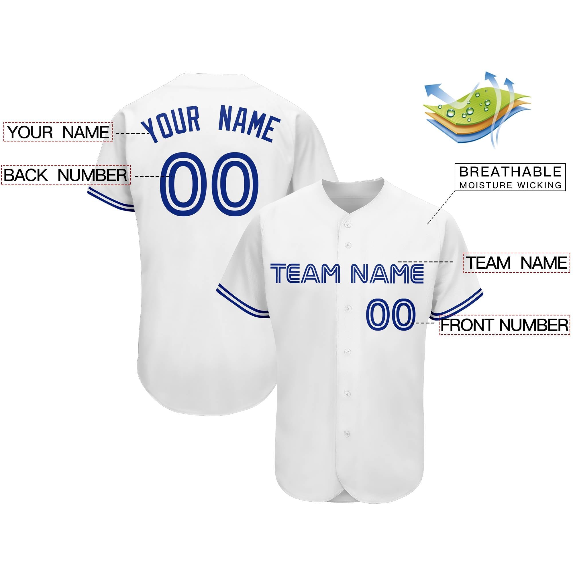 Custom White Team Classic Authentic Baseball Jersey