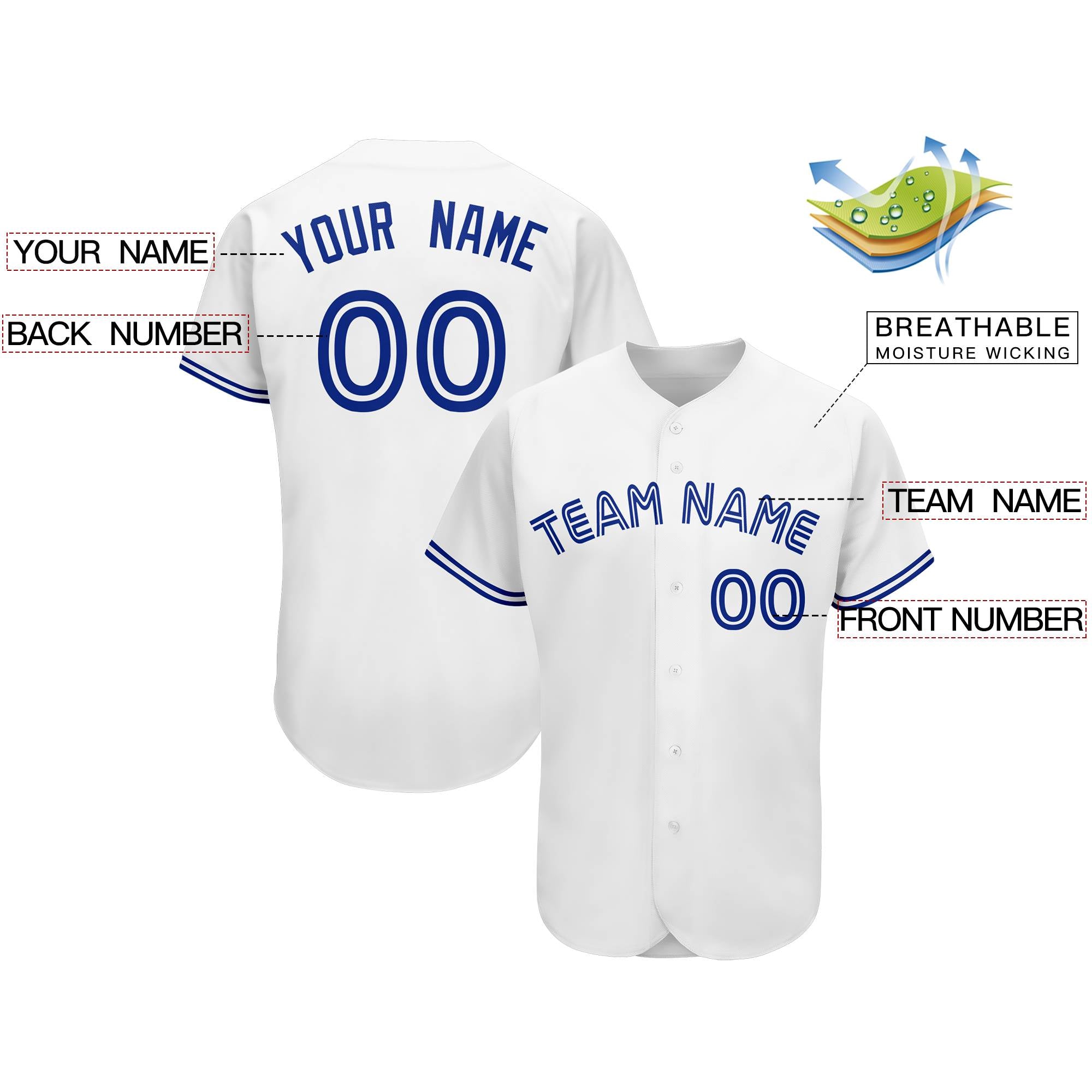 Custom White Team Classic Authentic Baseball Jersey