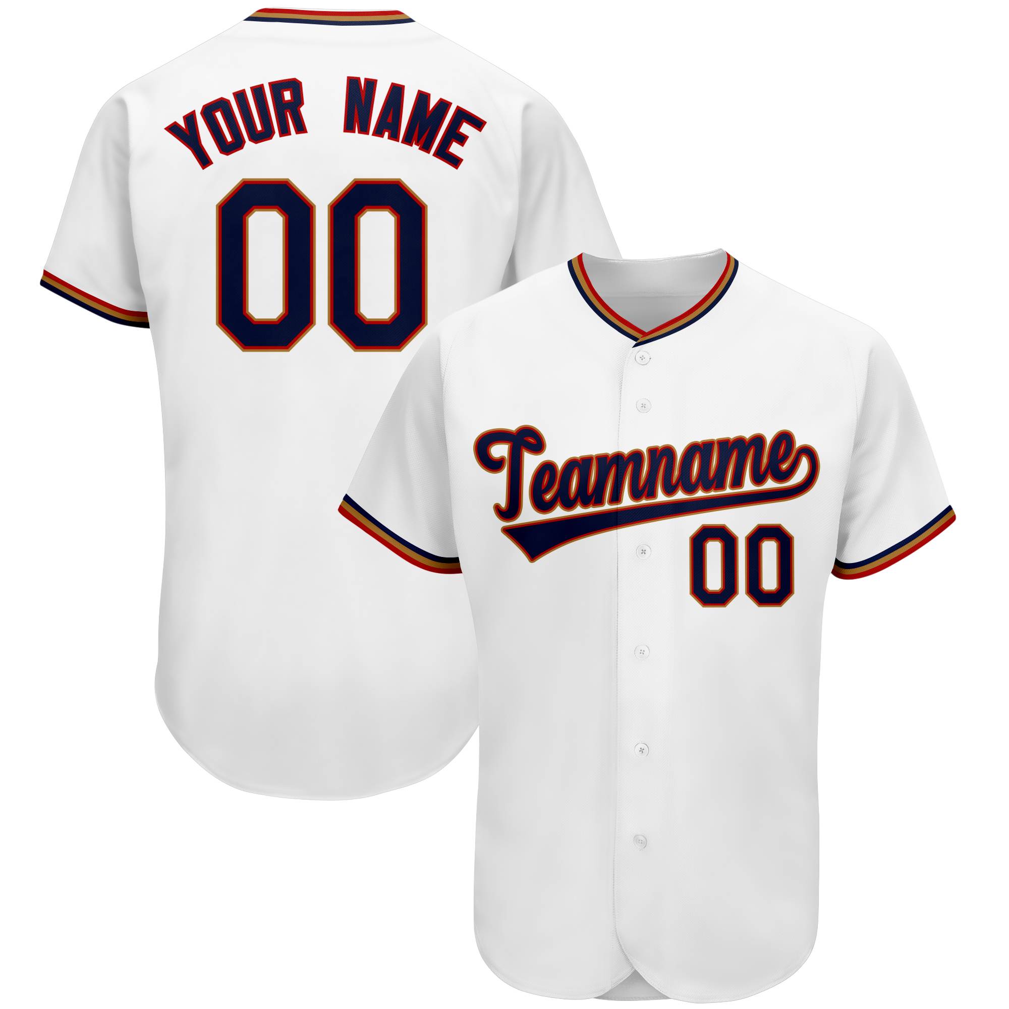 Custom White Team Classic Authentic Baseball Jersey
