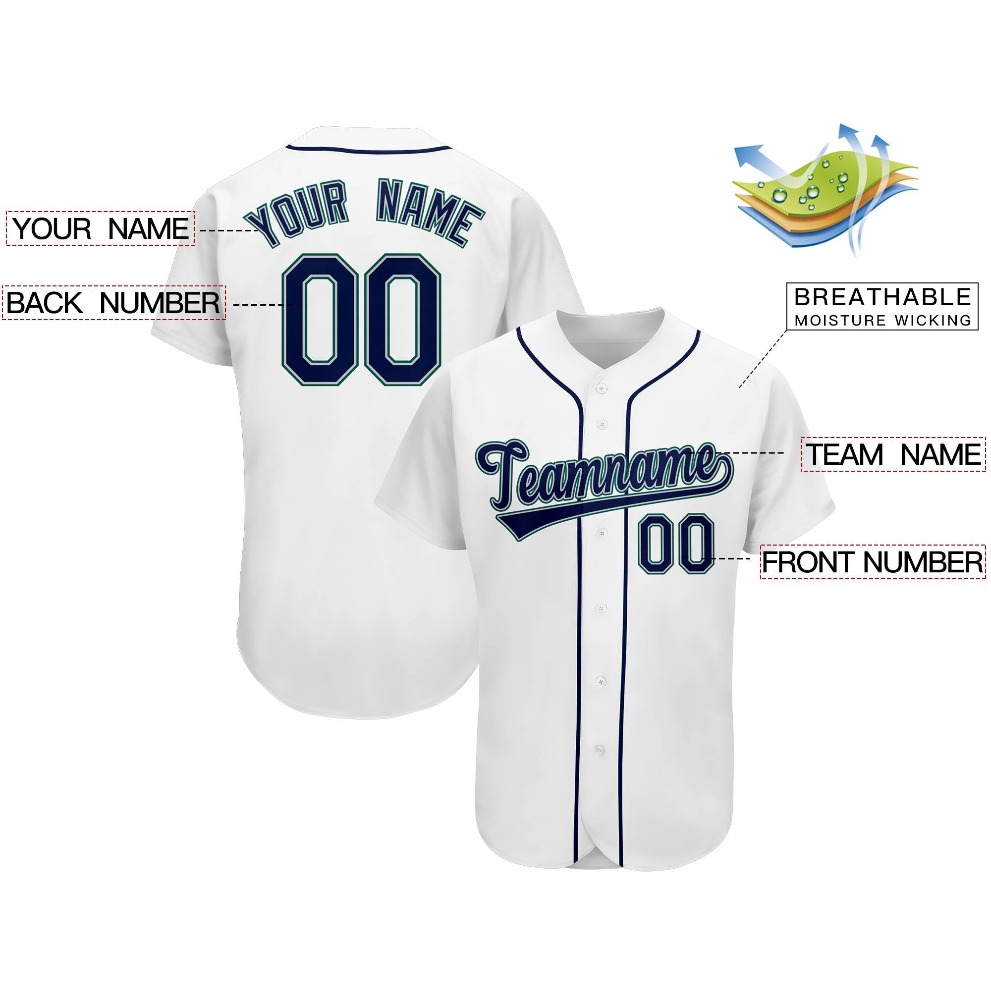 Custom White Team Classic Authentic Baseball Jersey