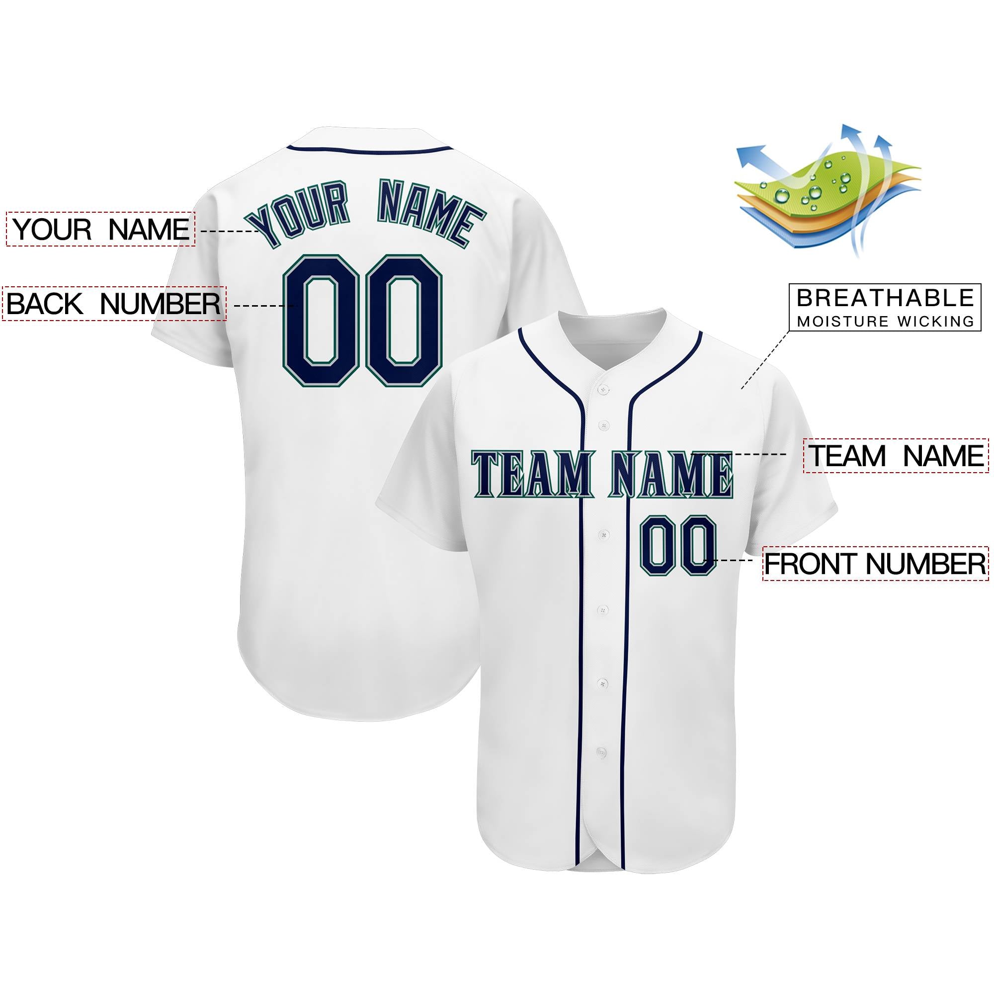 Custom White Team Classic Authentic Baseball Jersey