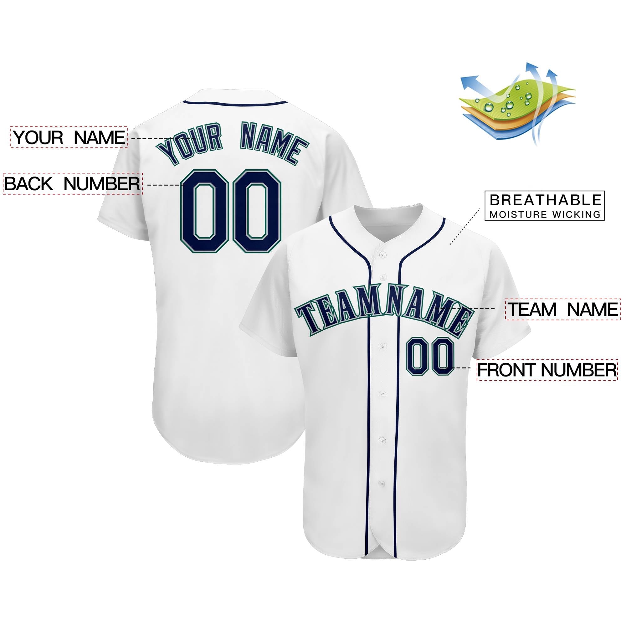 Custom White Team Classic Authentic Baseball Jersey
