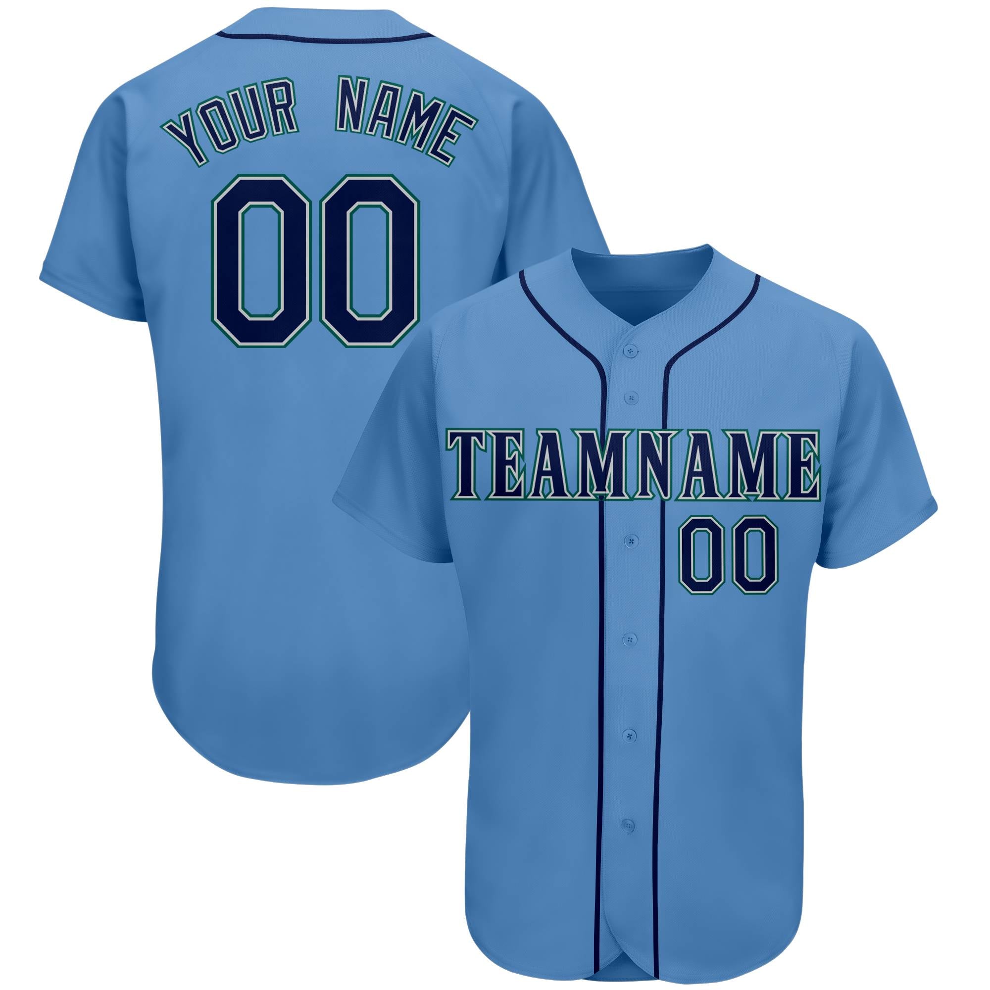 Custom Powder Blue Team Classic Authentic Baseball Jersey