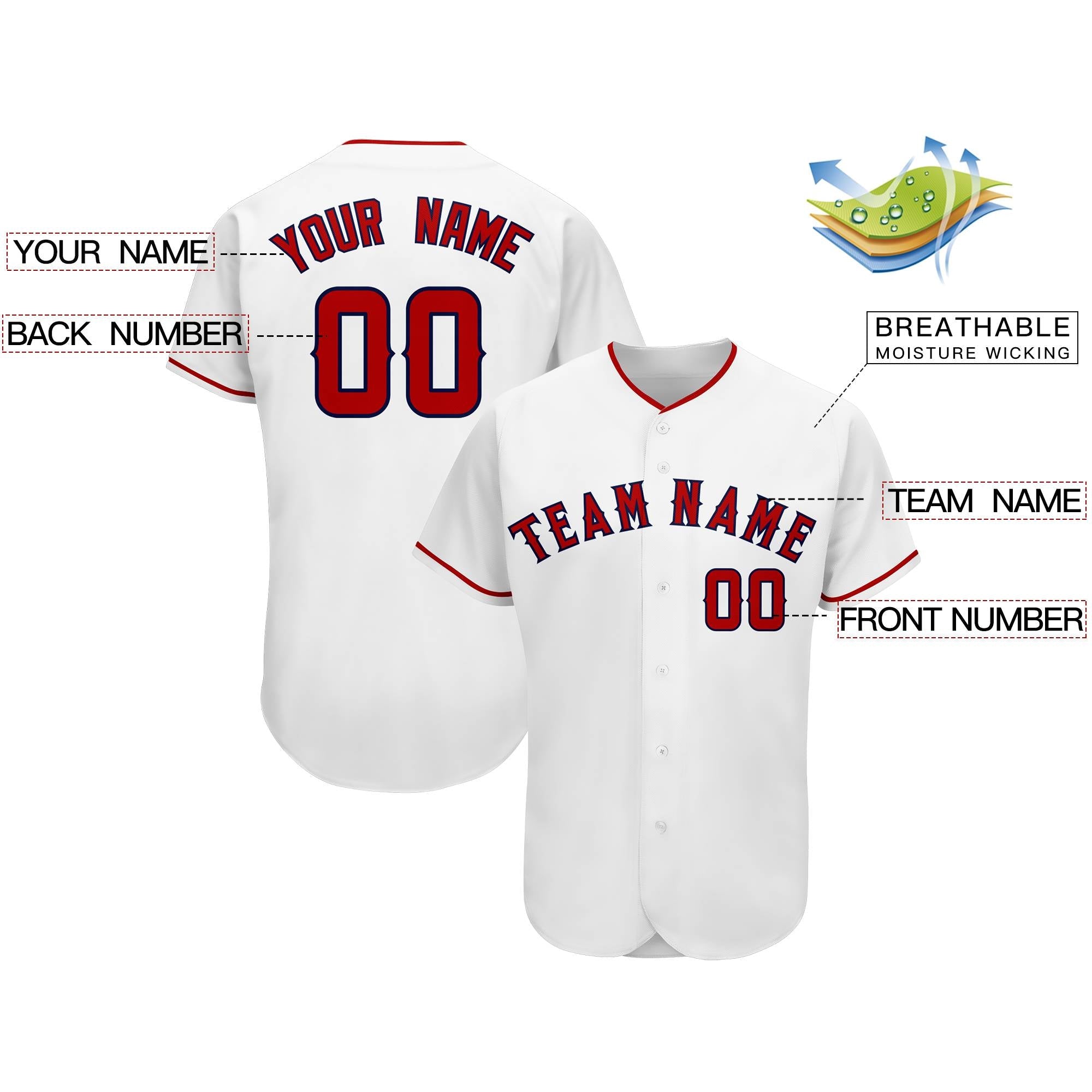 Custom White Team Classic Authentic Baseball Jersey