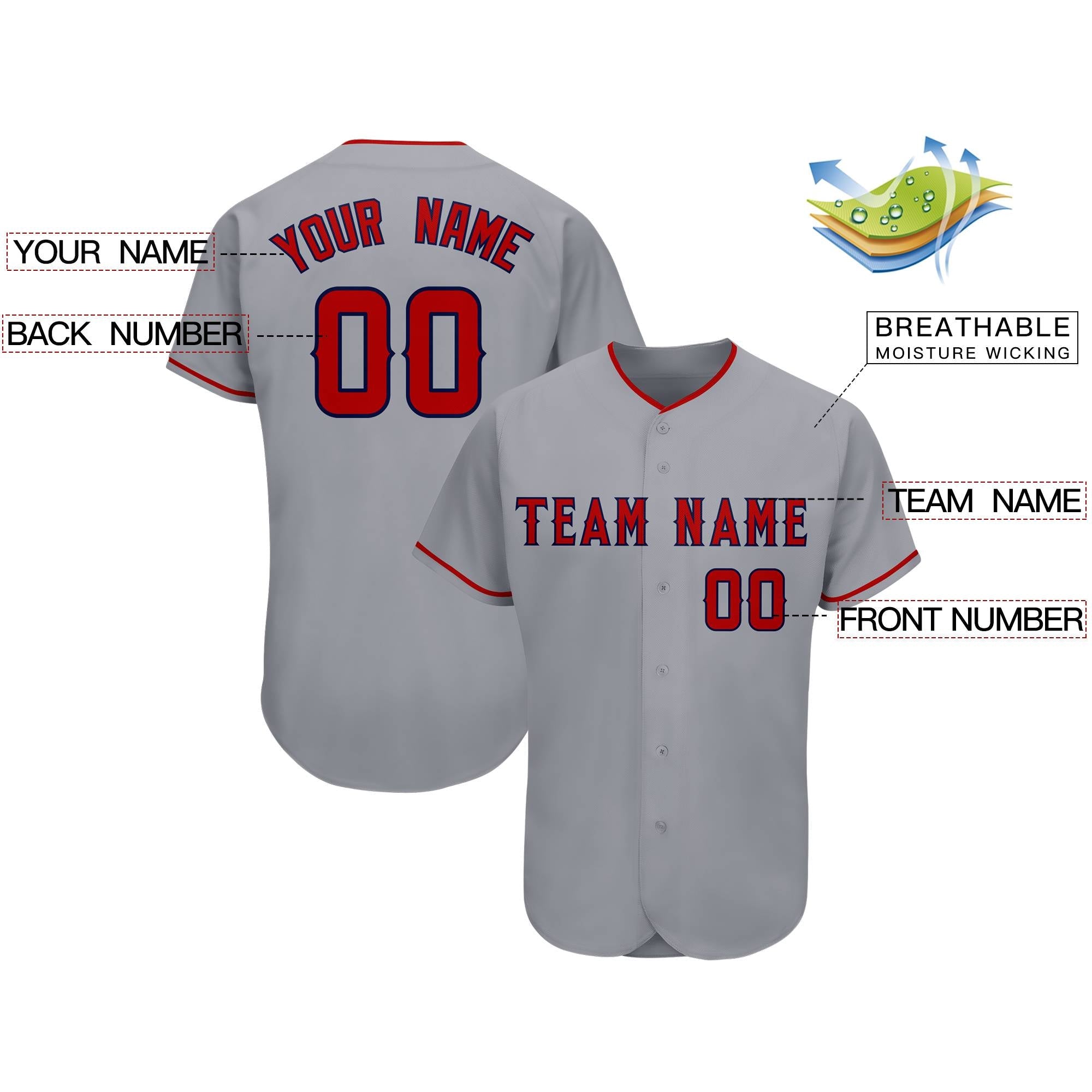 Custom Gray Team Classic Authentic Baseball Jersey