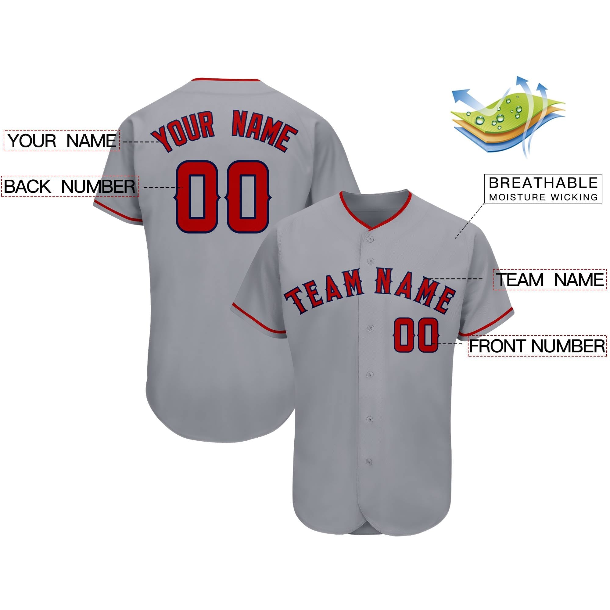 Custom Gray Team Classic Authentic Baseball Jersey