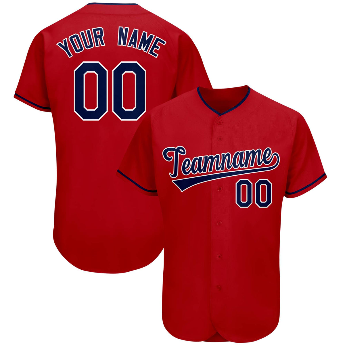 Custom Red Team Classic Authentic Baseball Jersey