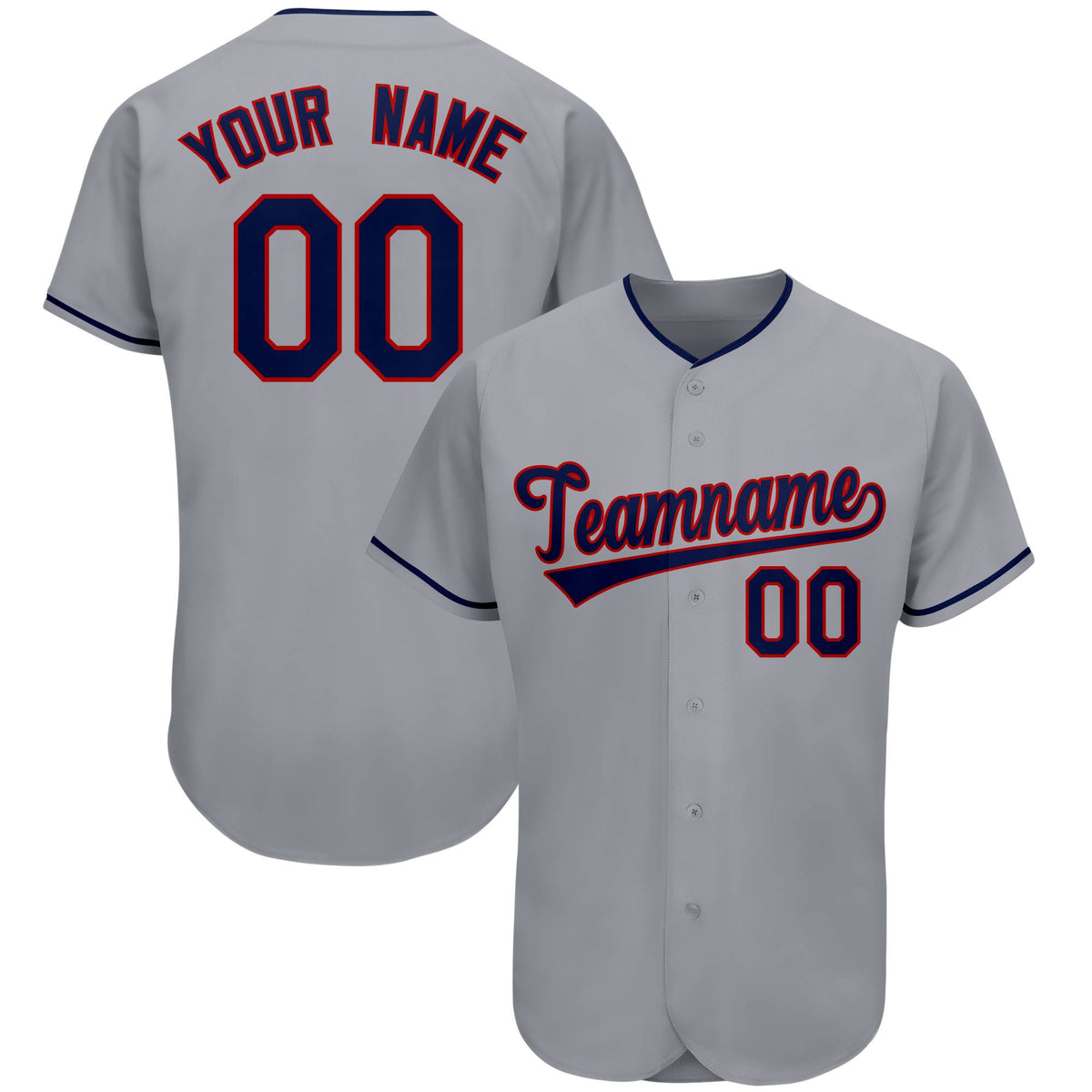 Custom Gray Team Classic Authentic Baseball Jersey