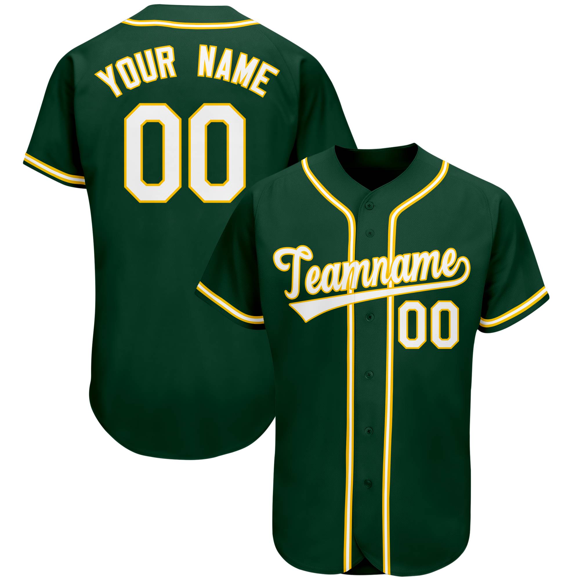 Custom Green Team Classic Authentic Baseball Jersey