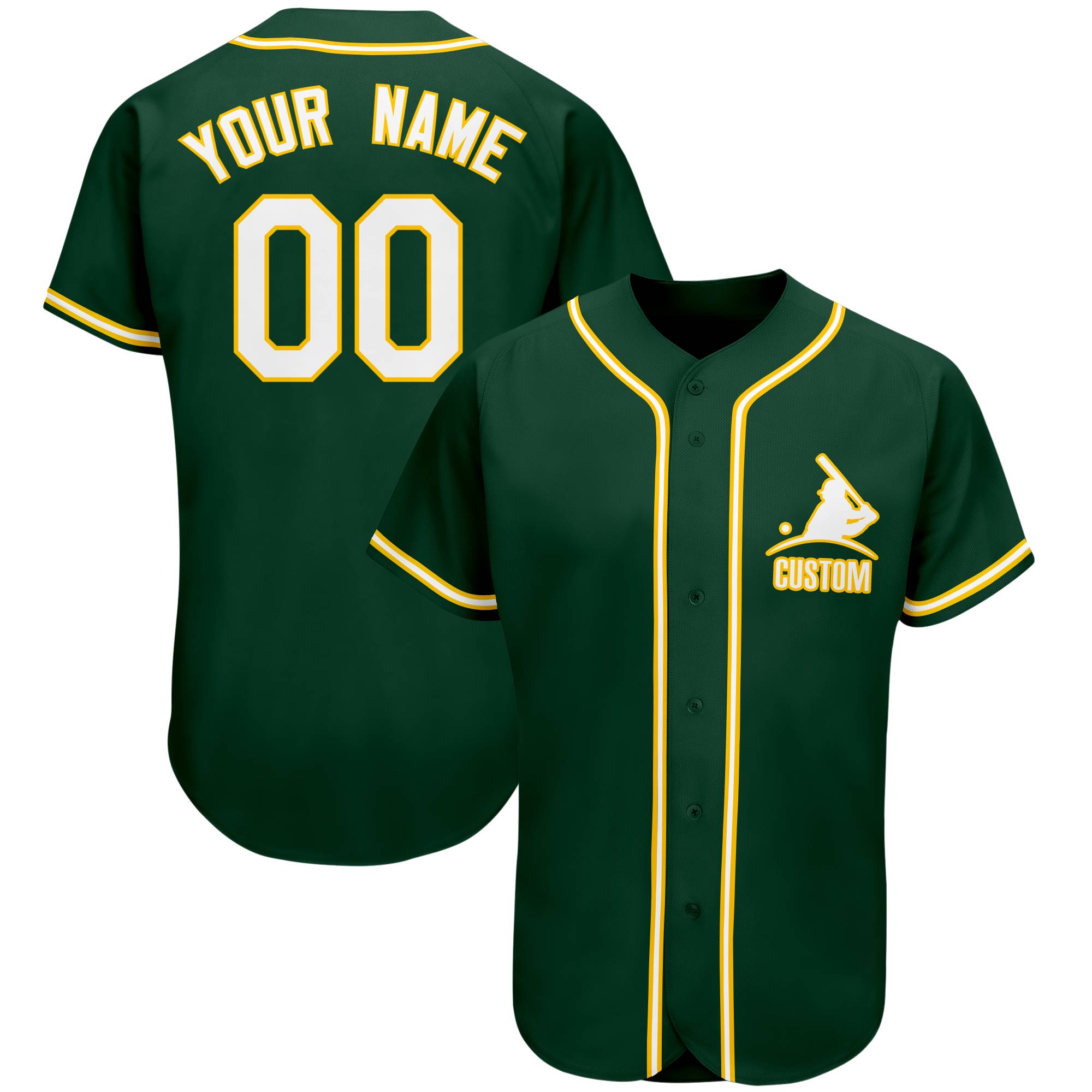 Custom Green Team Classic Authentic Baseball Jersey