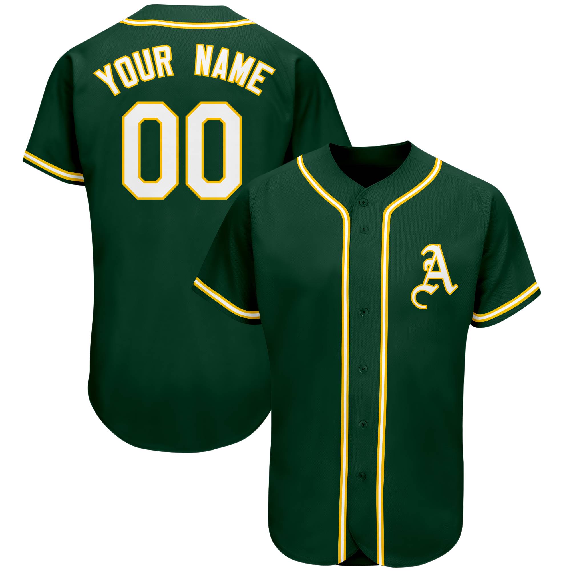 Custom Green Team Classic Authentic Baseball Jersey