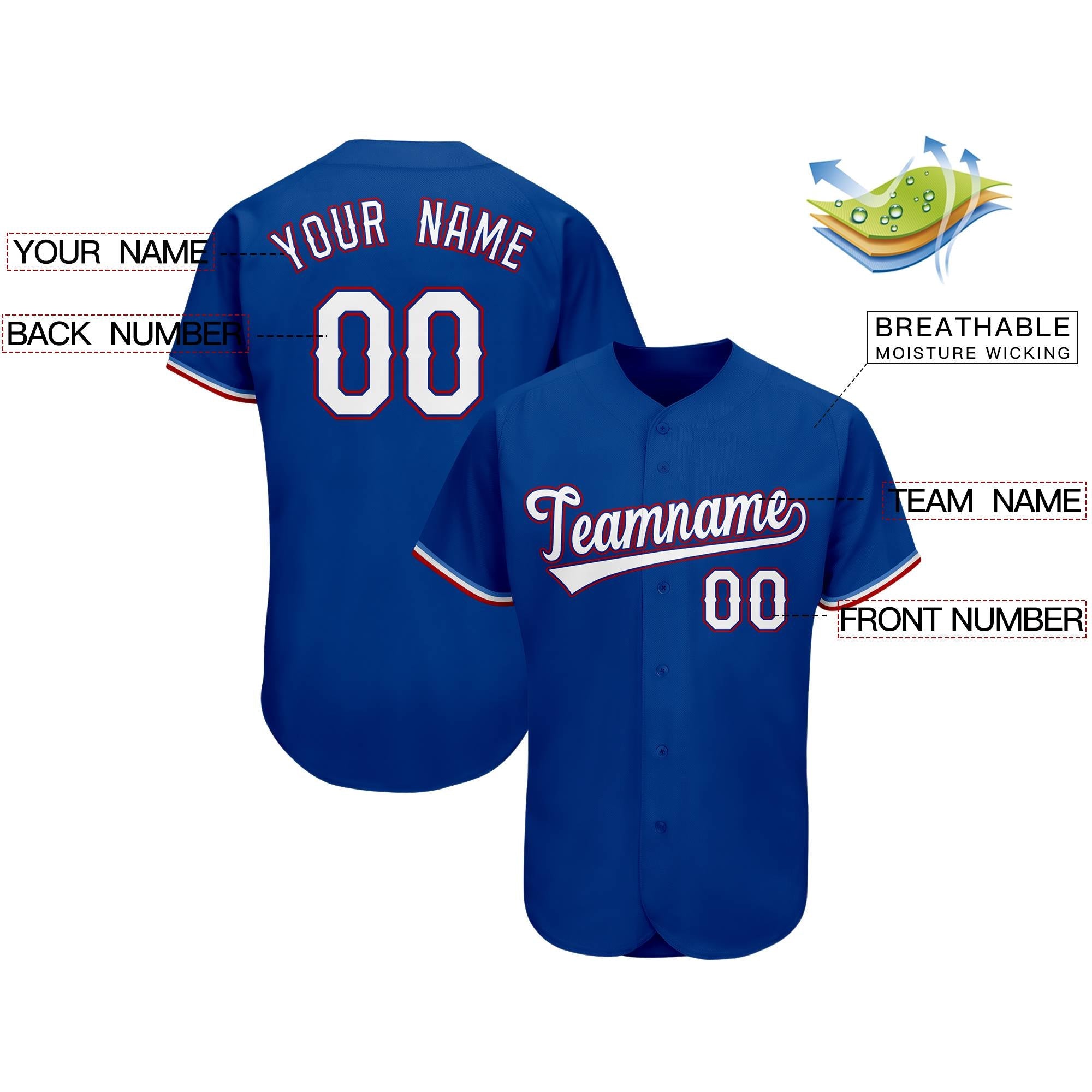 Custom Royal Team Classic Authentic Baseball Jersey