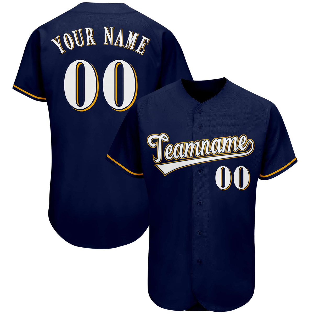 Custom Navy Team Classic Style Authentic Baseball Jersey