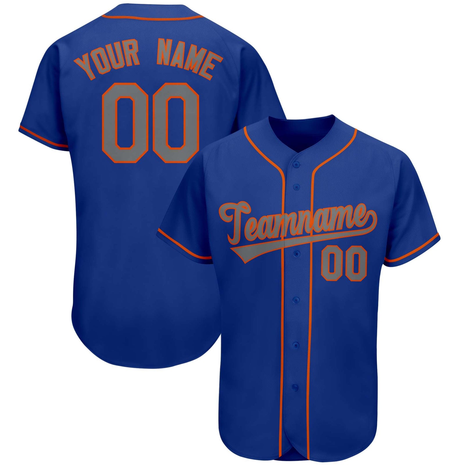 Custom Royal Team Classic Style Authentic Baseball Jersey