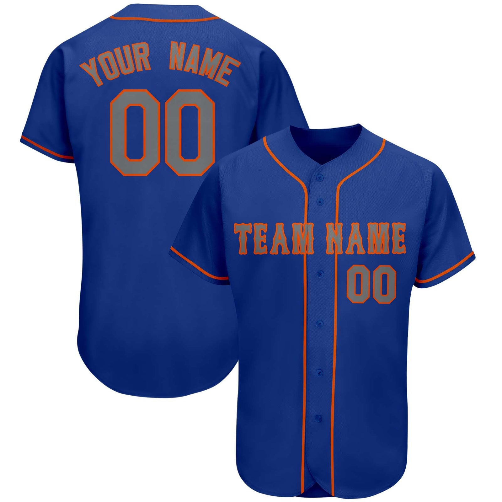 Custom Royal Team Classic Style Authentic Baseball Jersey