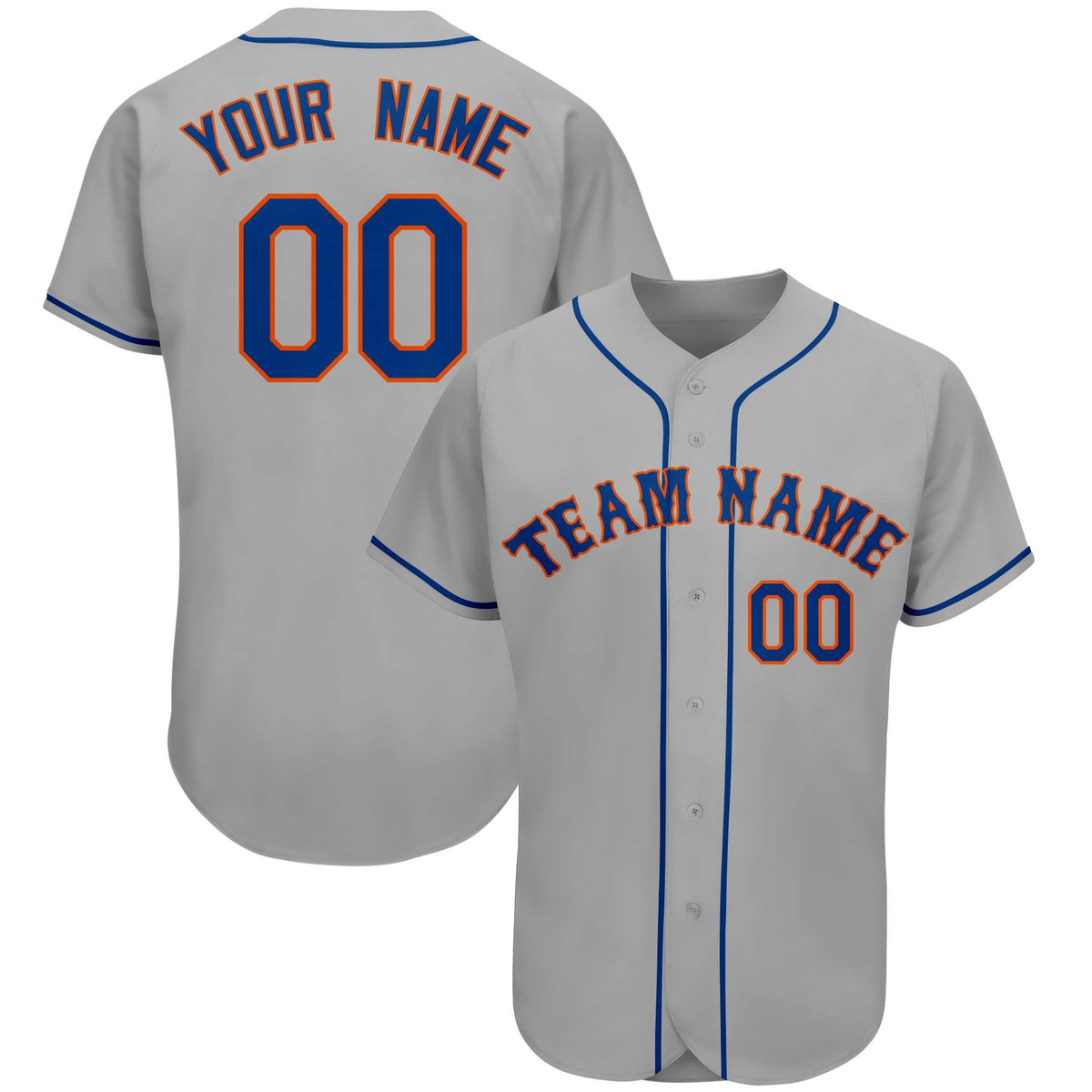 Custom Gray Team Classic Style Authentic Baseball Jersey