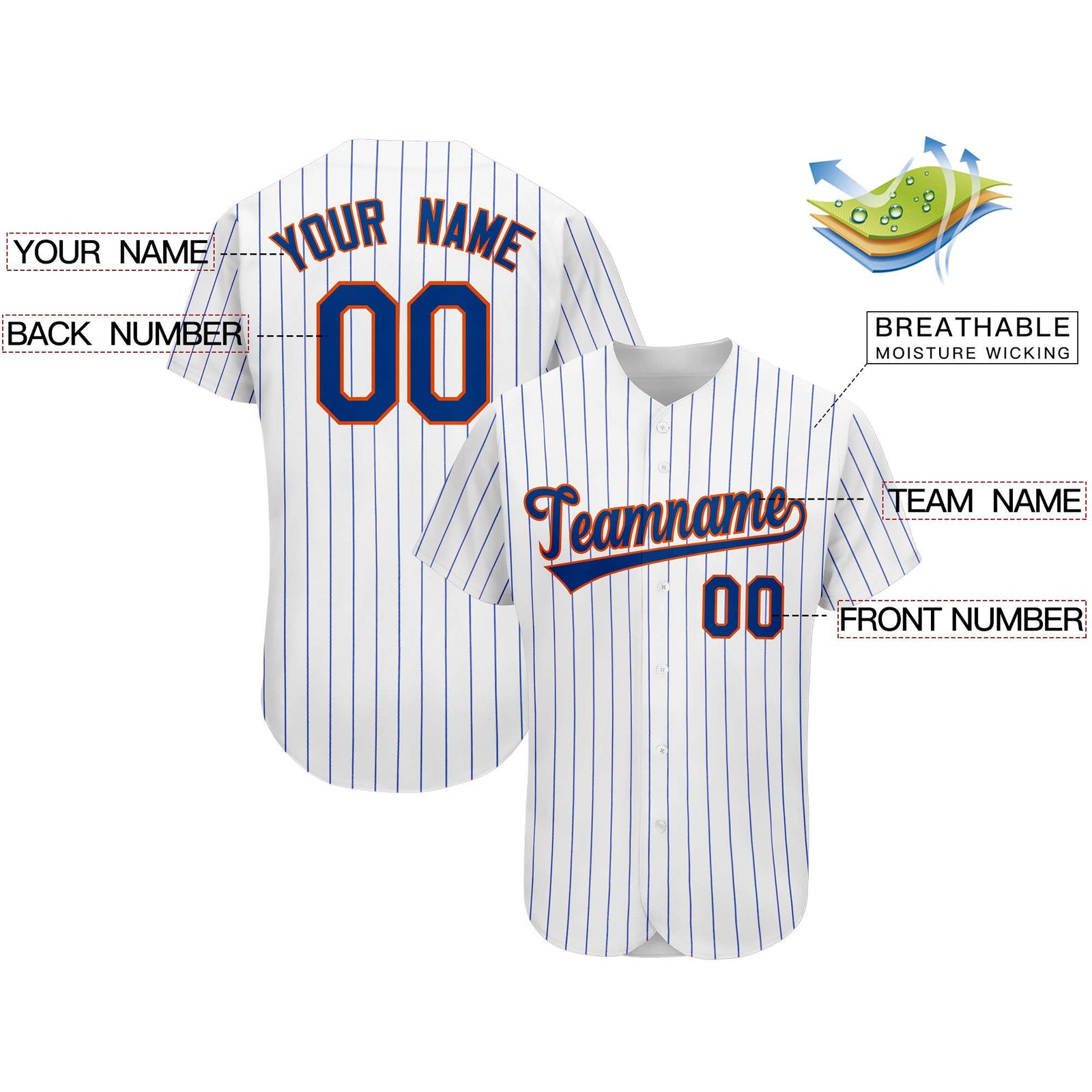 Custom Royal Team Classic Style Authentic Baseball Jersey