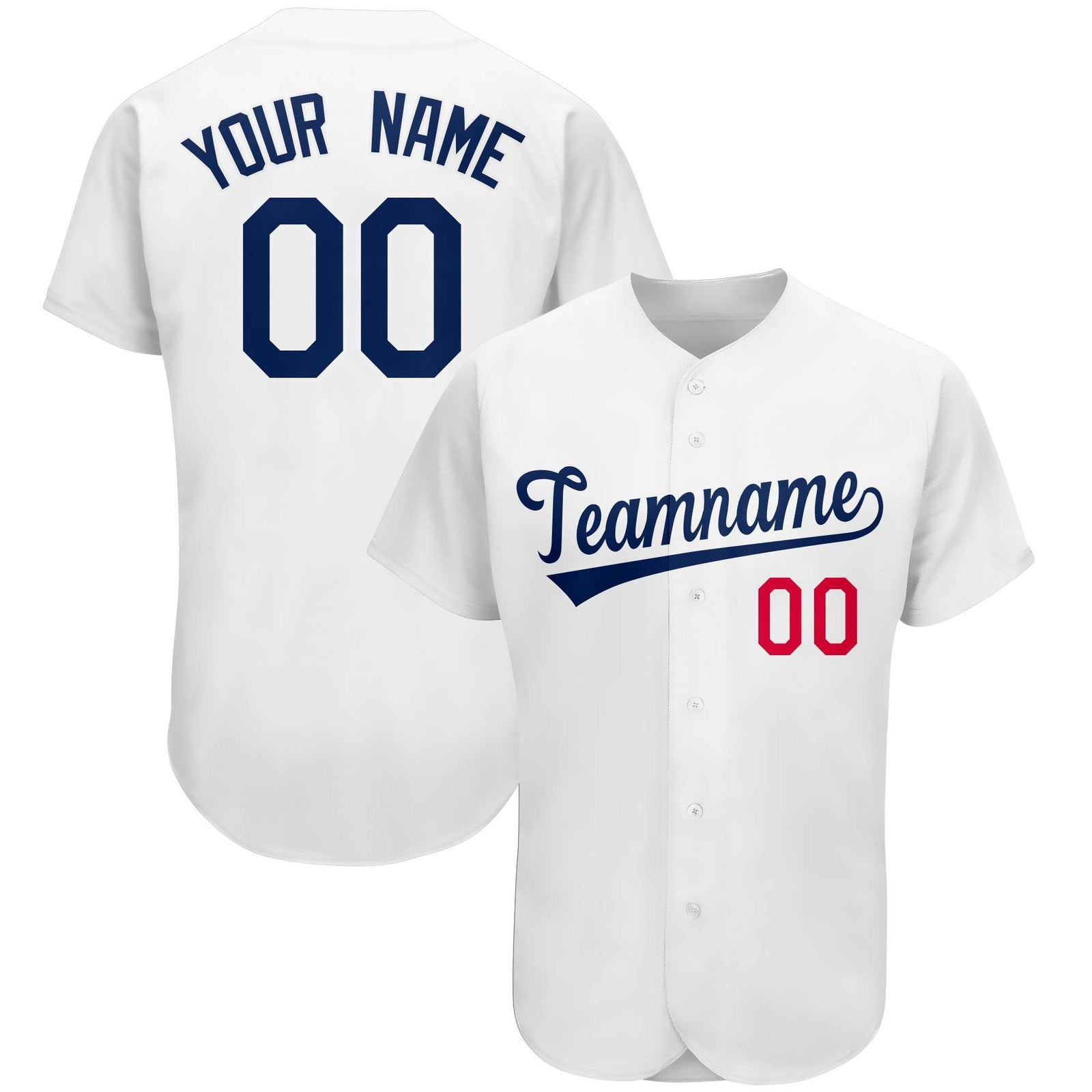 Custom White Team Classic Style Authentic Baseball Jersey