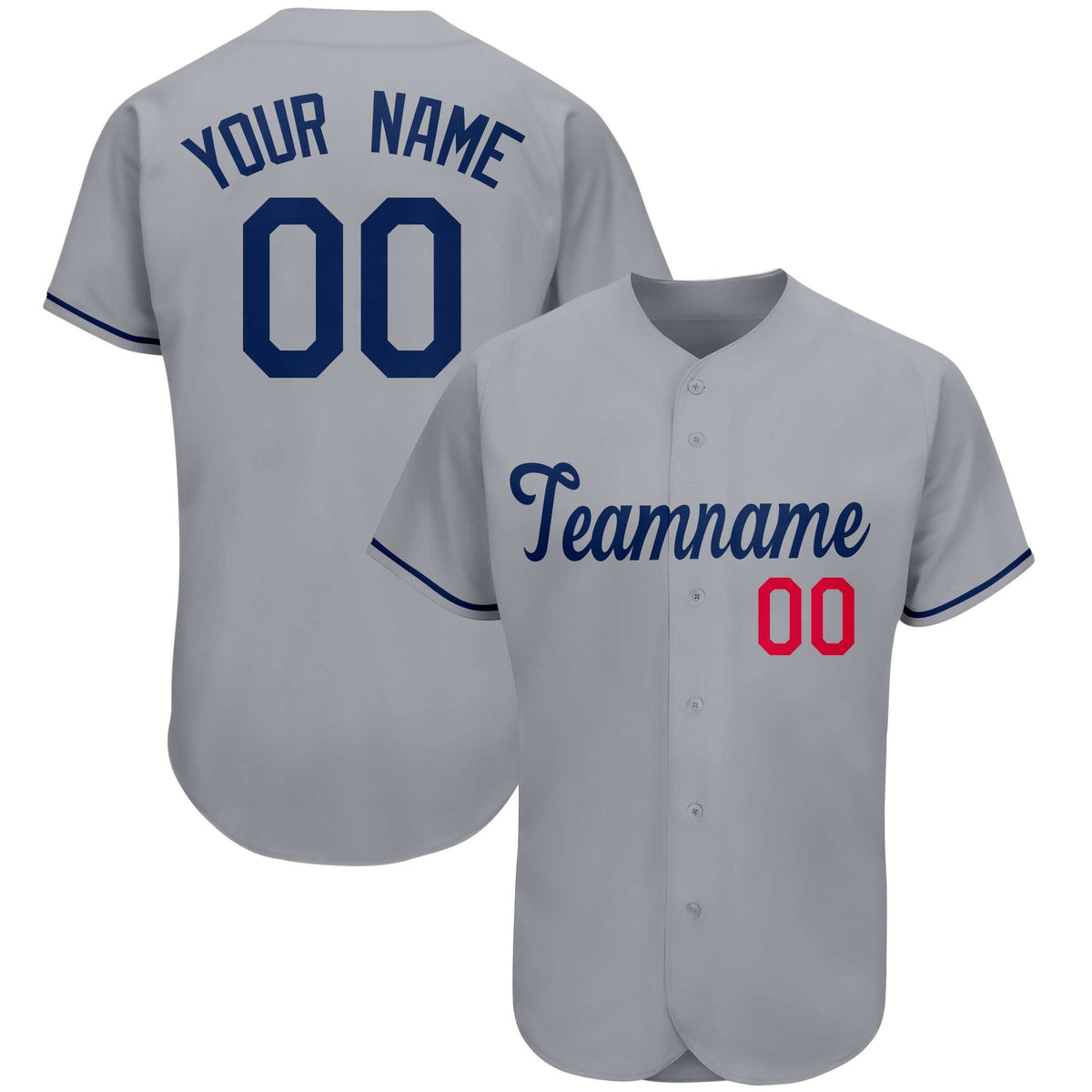 Custom Gray Team Classic Style Authentic Baseball Jersey