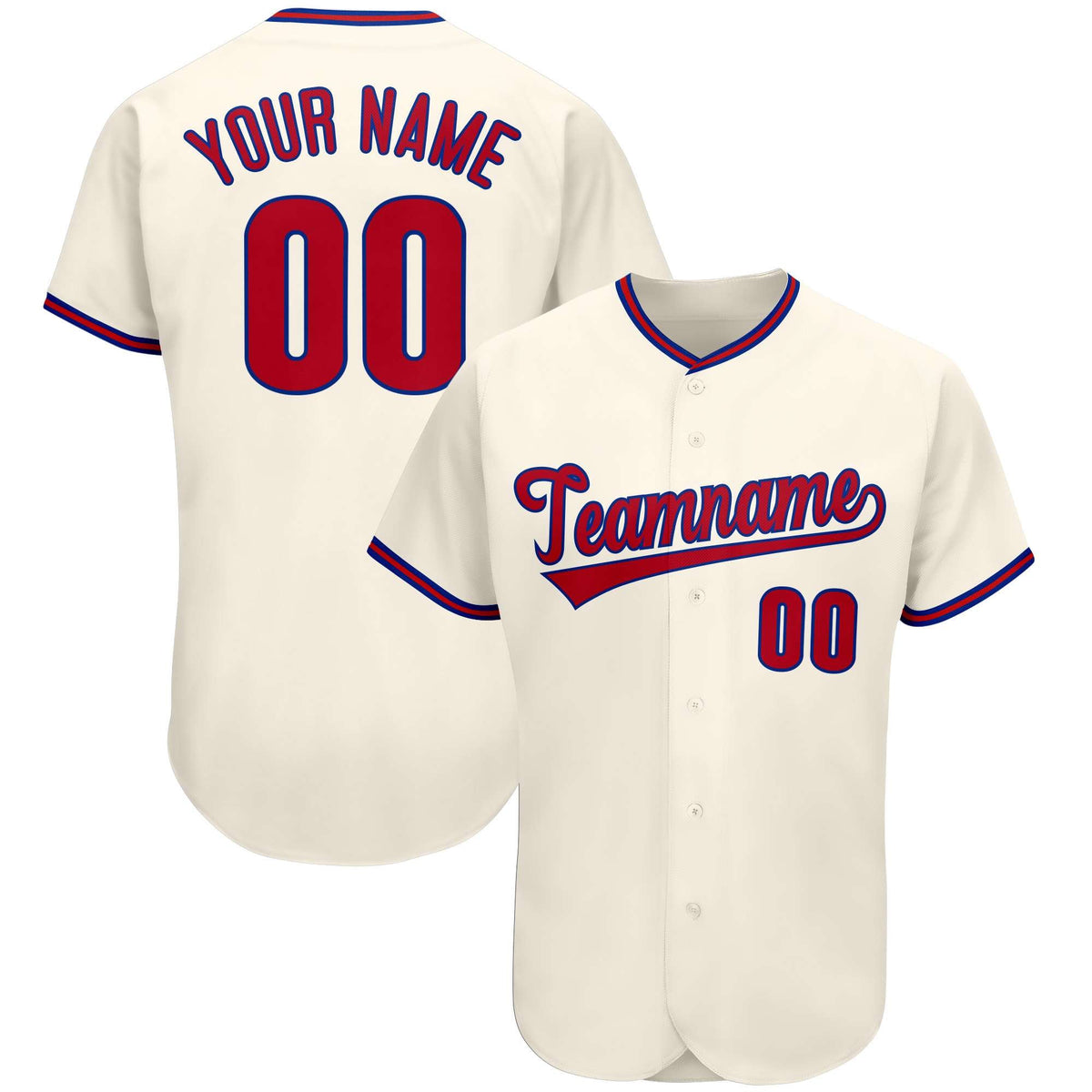 Custom Cream Team Classic Style Authentic Baseball Jersey