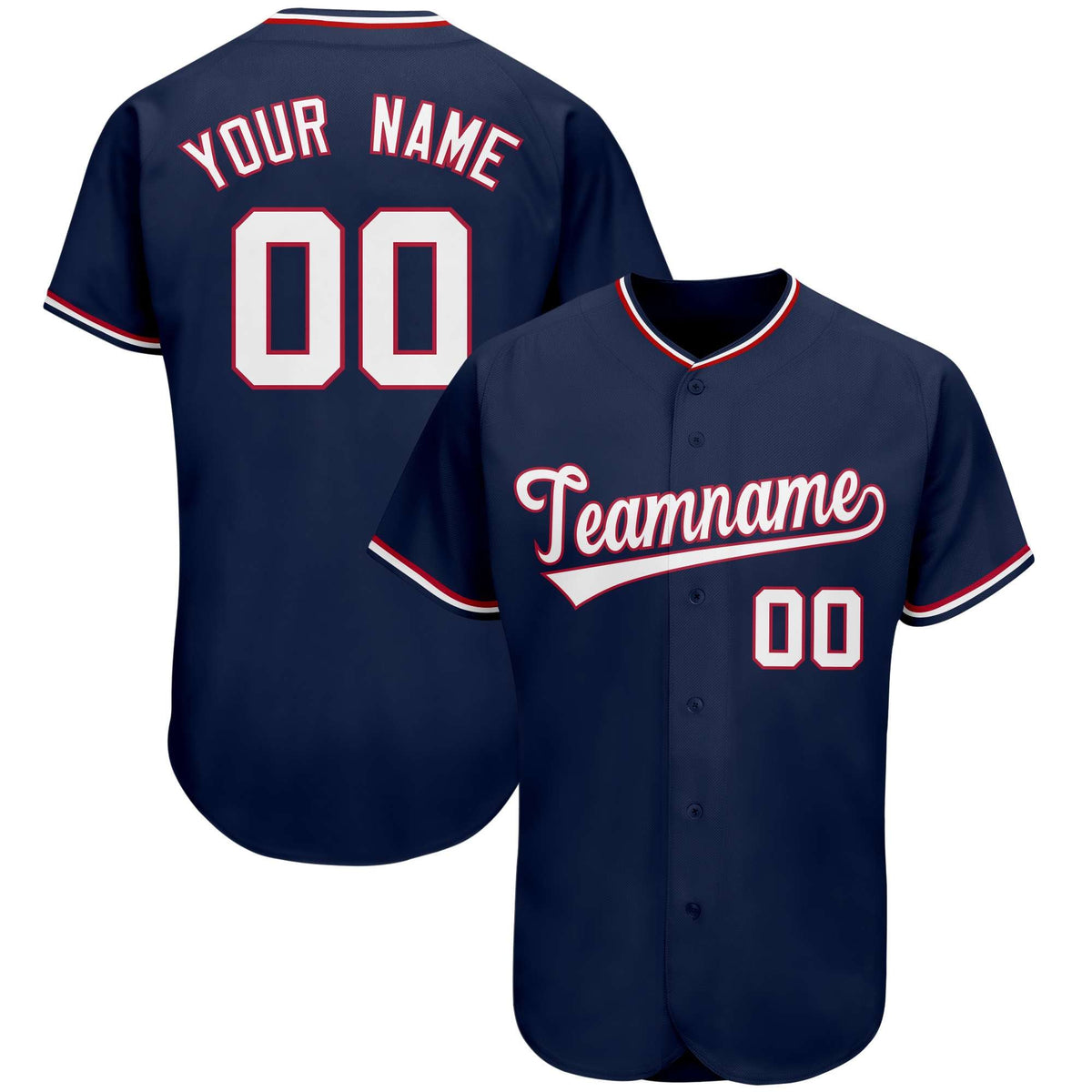 Custom Navy Team Classic Style Authentic Baseball Jersey