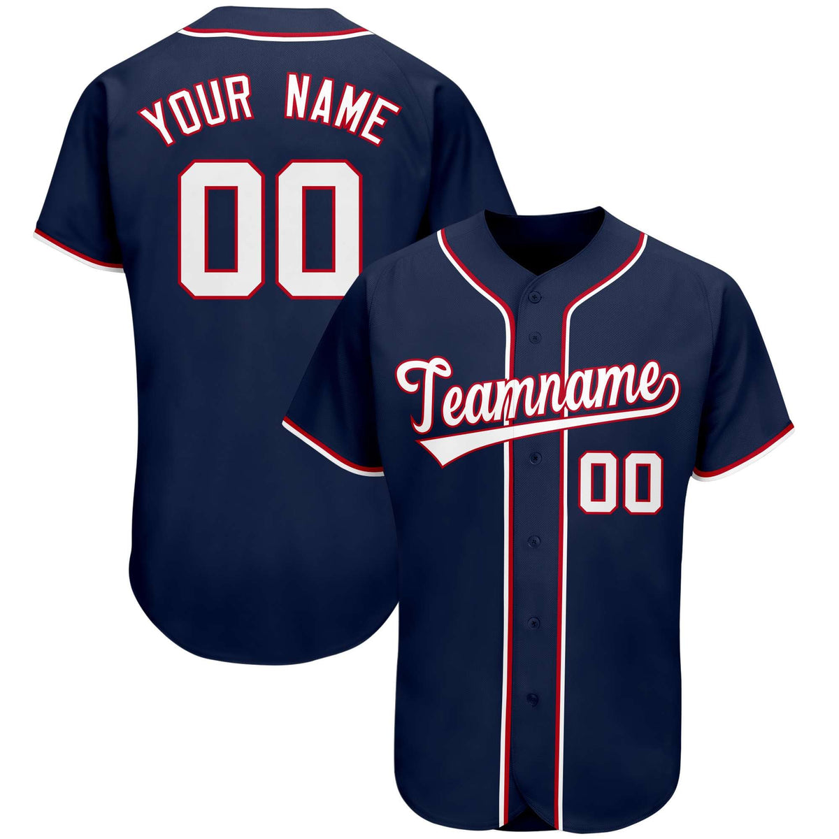 Custom Navy Team Classic Style Authentic Baseball Jersey