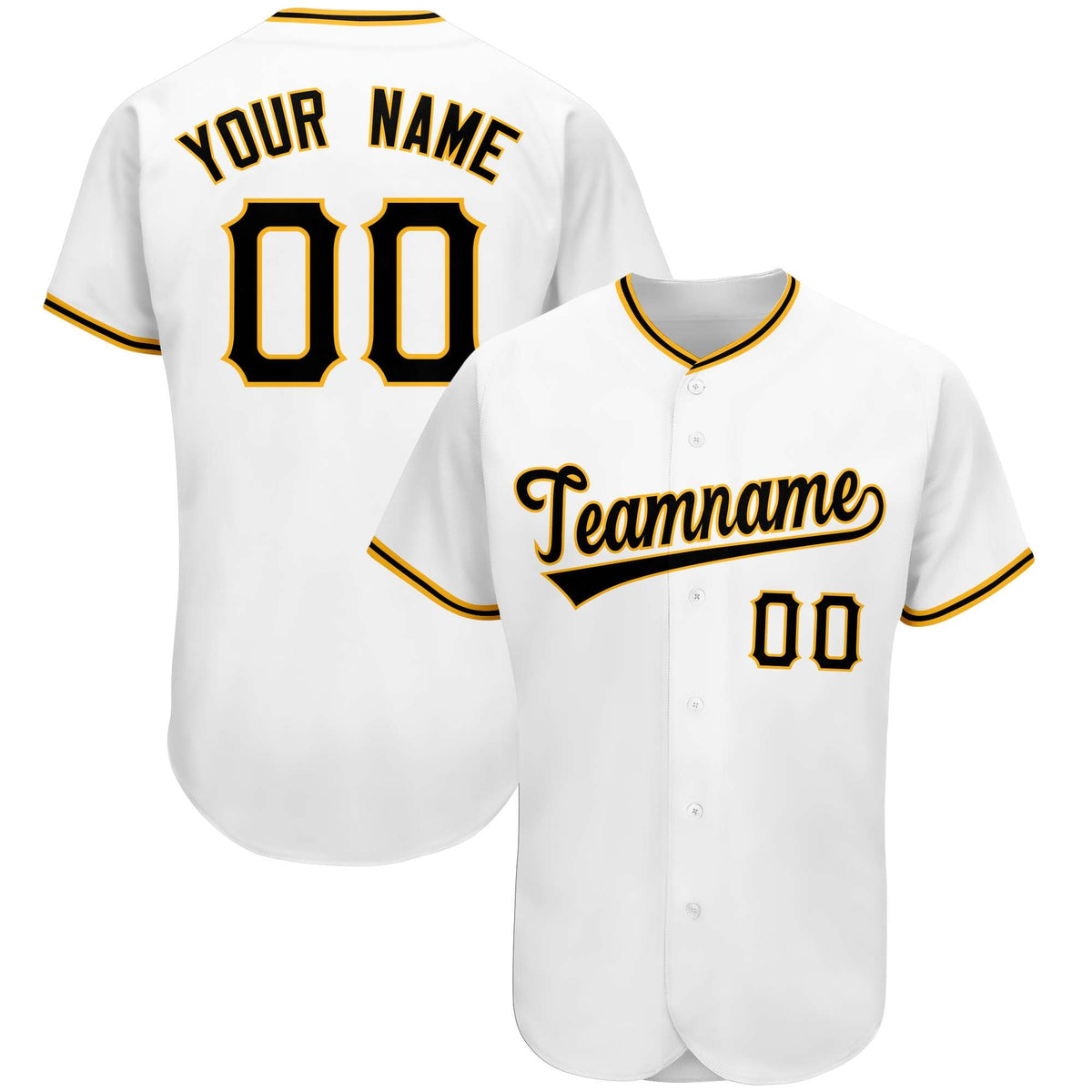 Custom White Team Classic Style Authentic Baseball Jersey