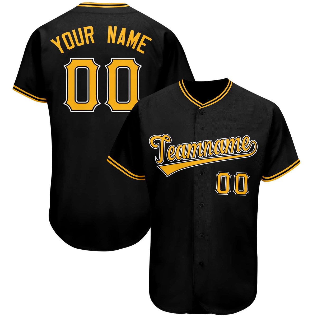 Custom Black Team Classic Style Authentic Baseball Jersey