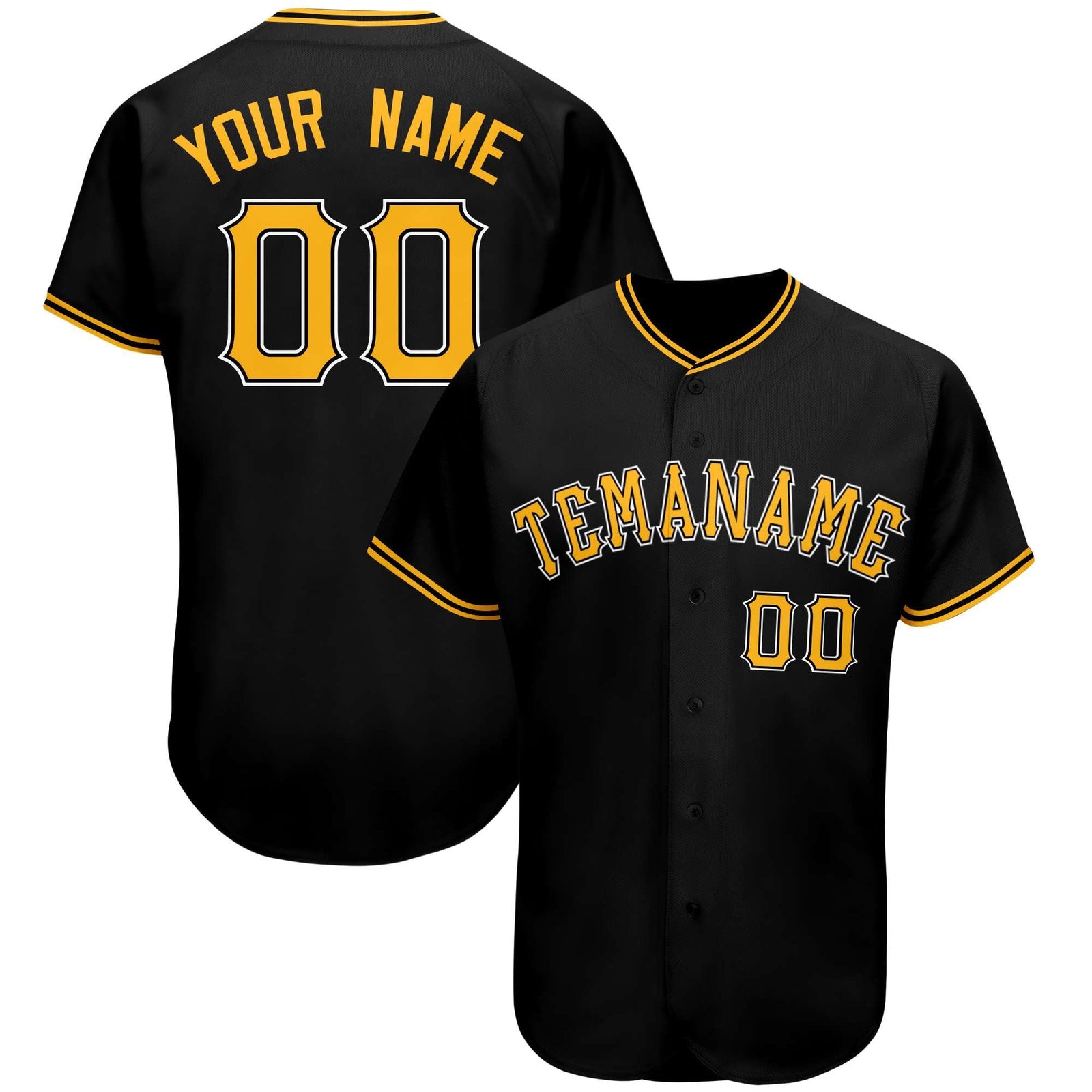 Custom Black Team Classic Style Authentic Baseball Jersey
