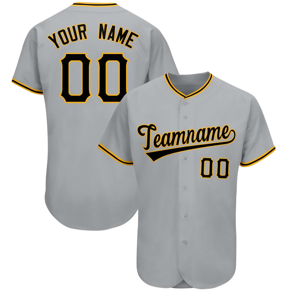 Custom Gray Team Classic Style Authentic Baseball Jersey
