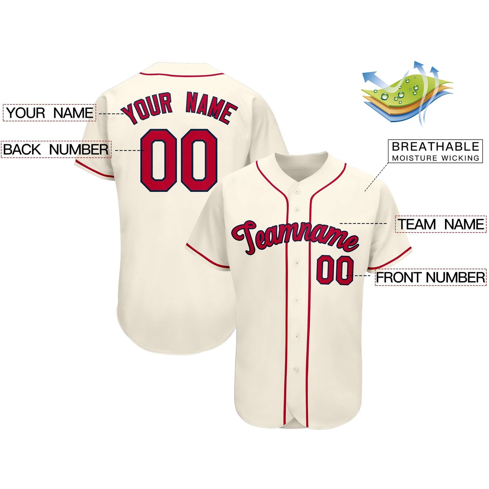 Custom Cream Team Classic Style Authentic Baseball Jersey
