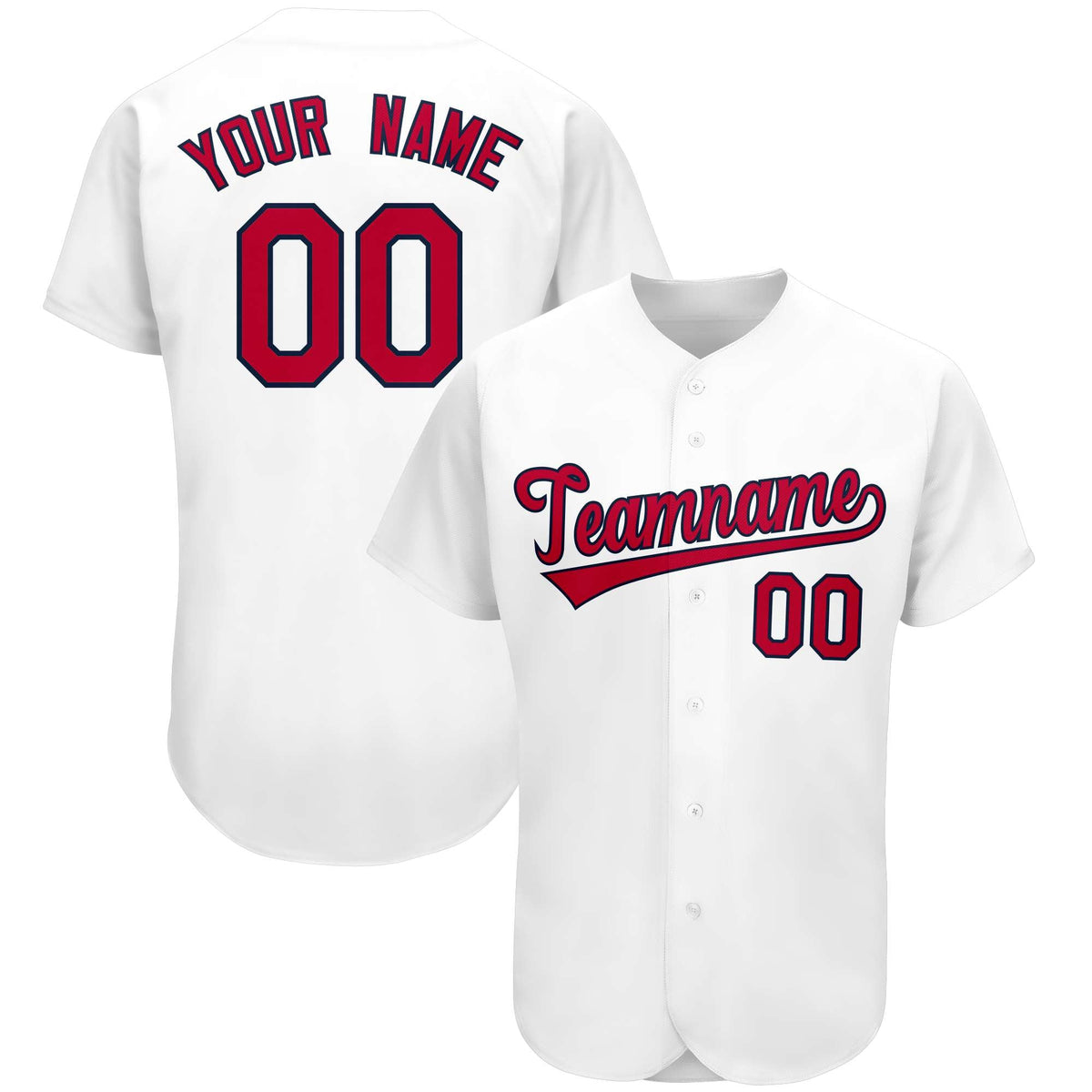 Custom White Team Classic Style Authentic Baseball Jersey