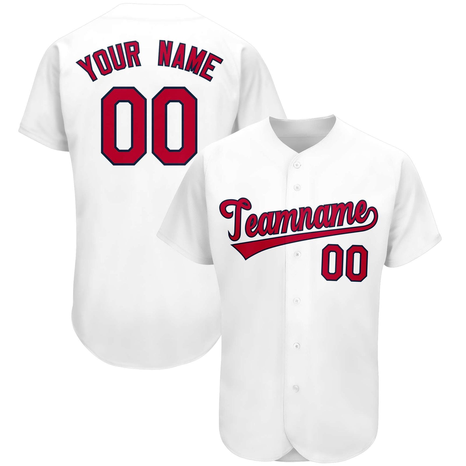 Custom White Team Classic Style Authentic Baseball Jersey