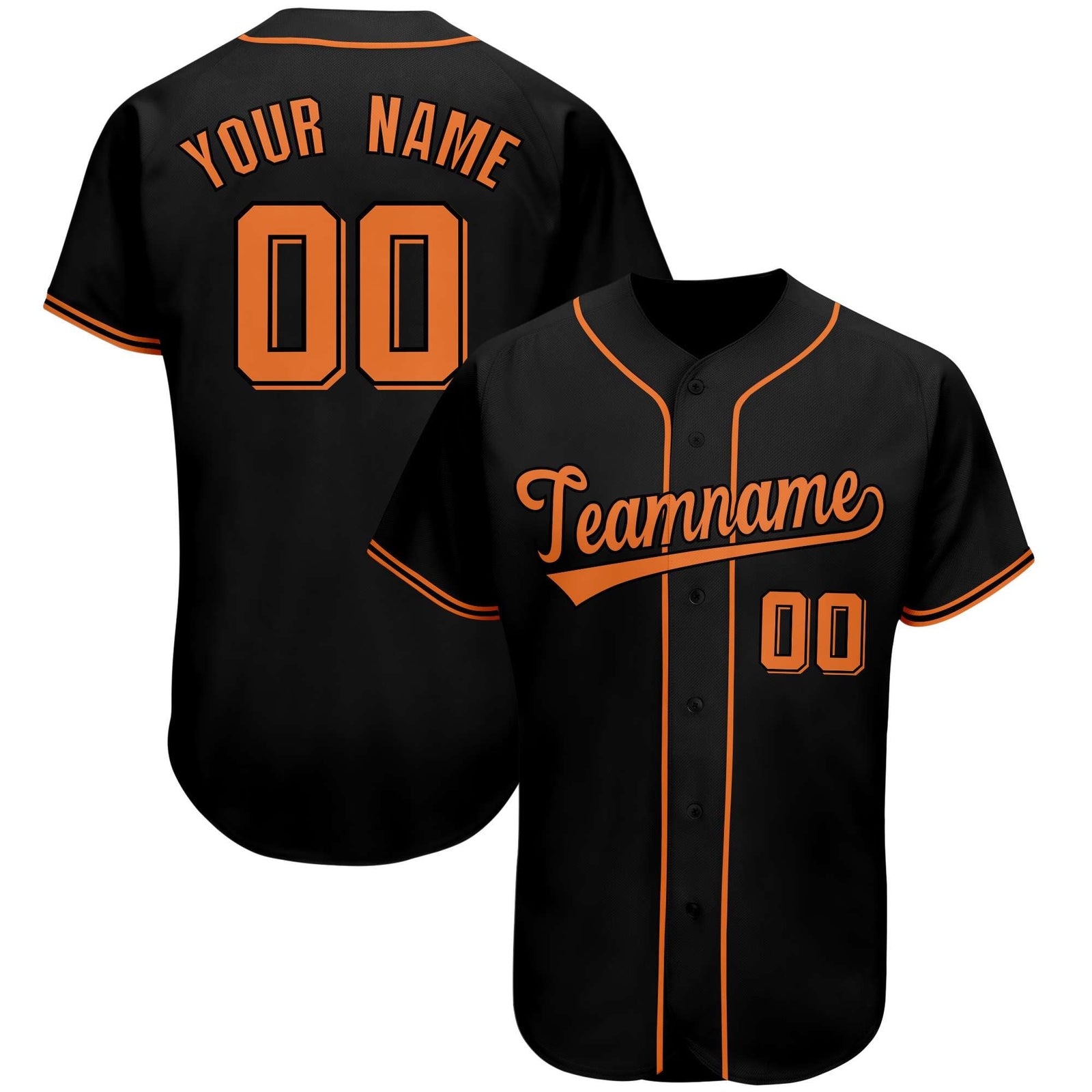 Custom Black Team Classic Style Authentic Baseball Jersey