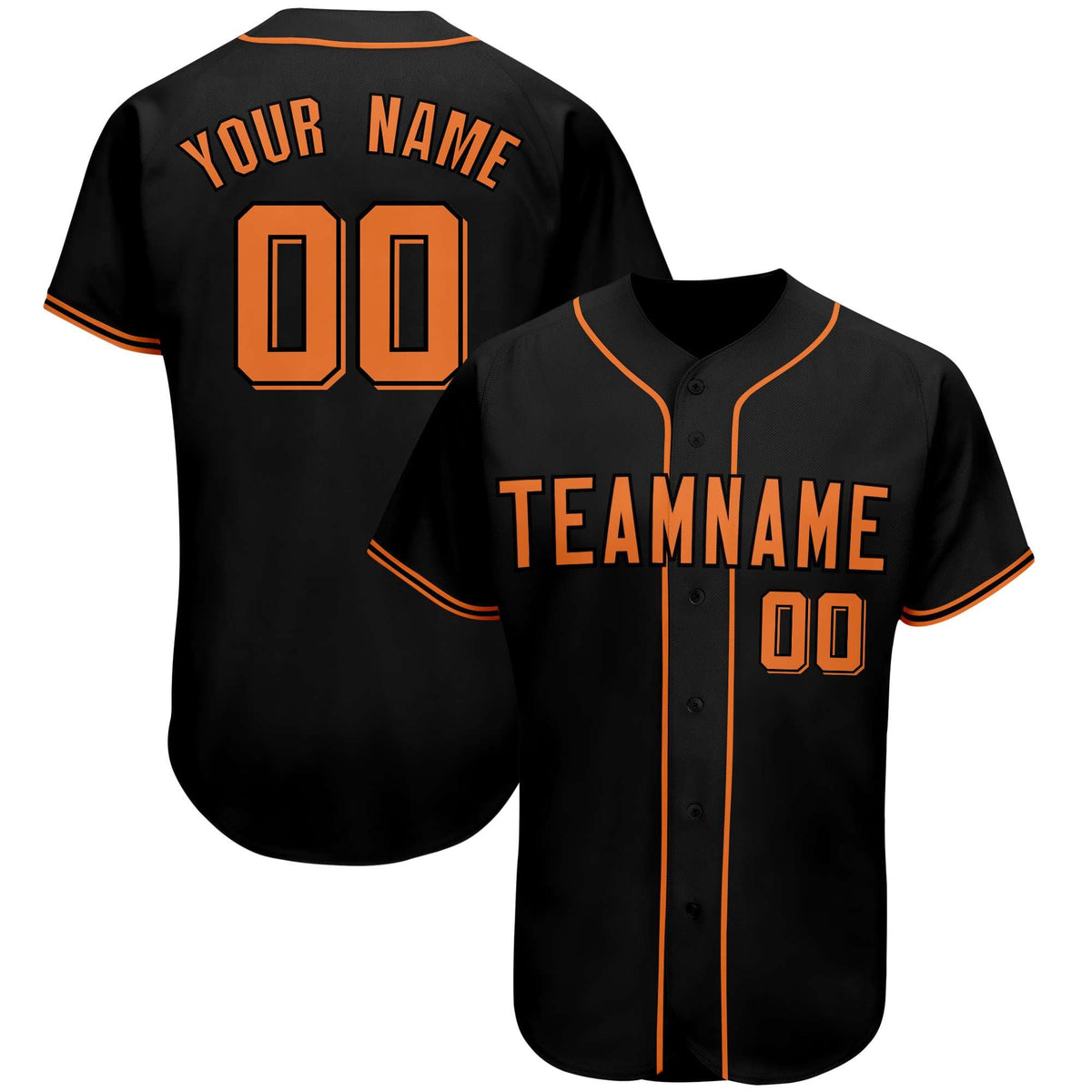 Custom Black Team Classic Style Authentic Baseball Jersey