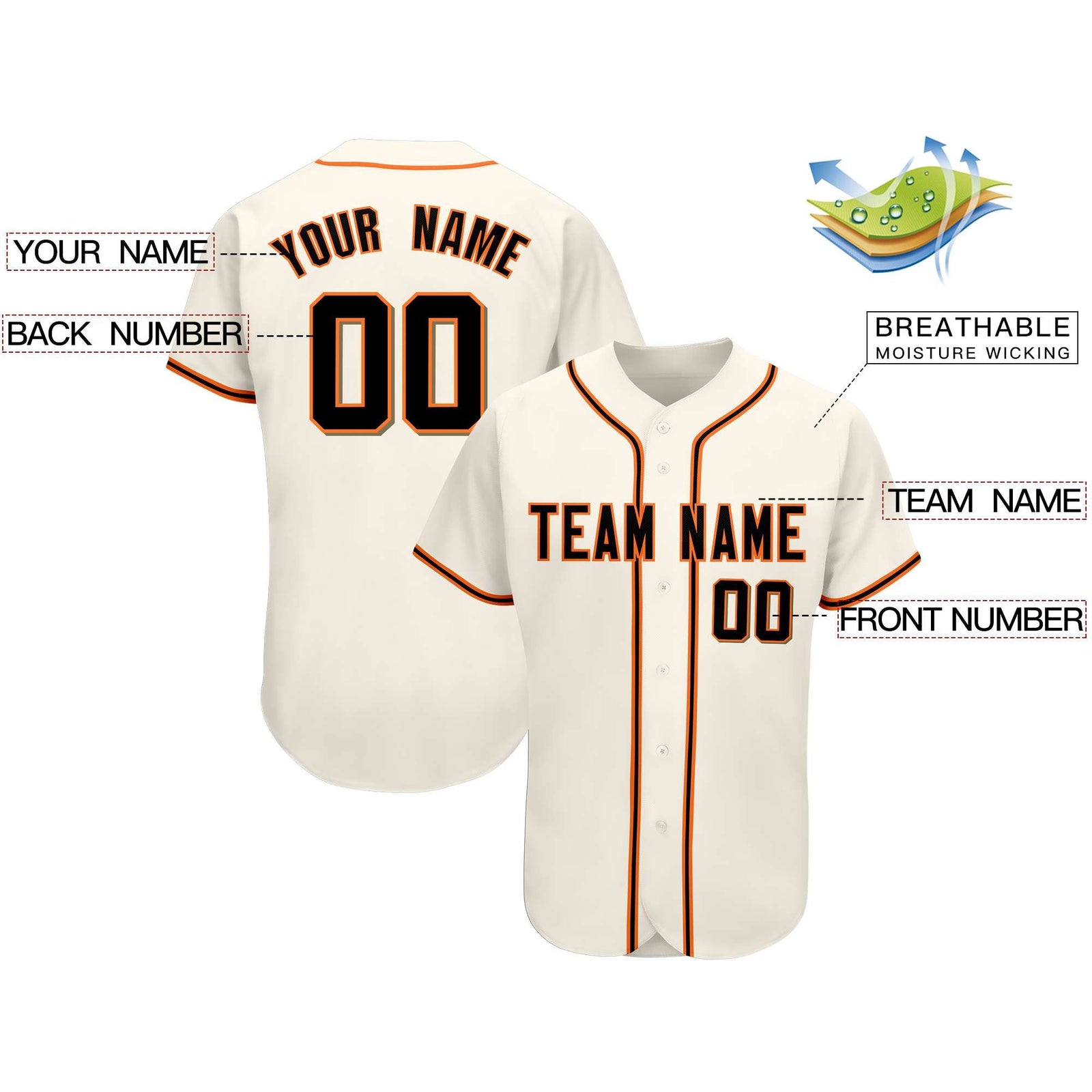 Custom Cream Team Classic Style Authentic Baseball Jersey