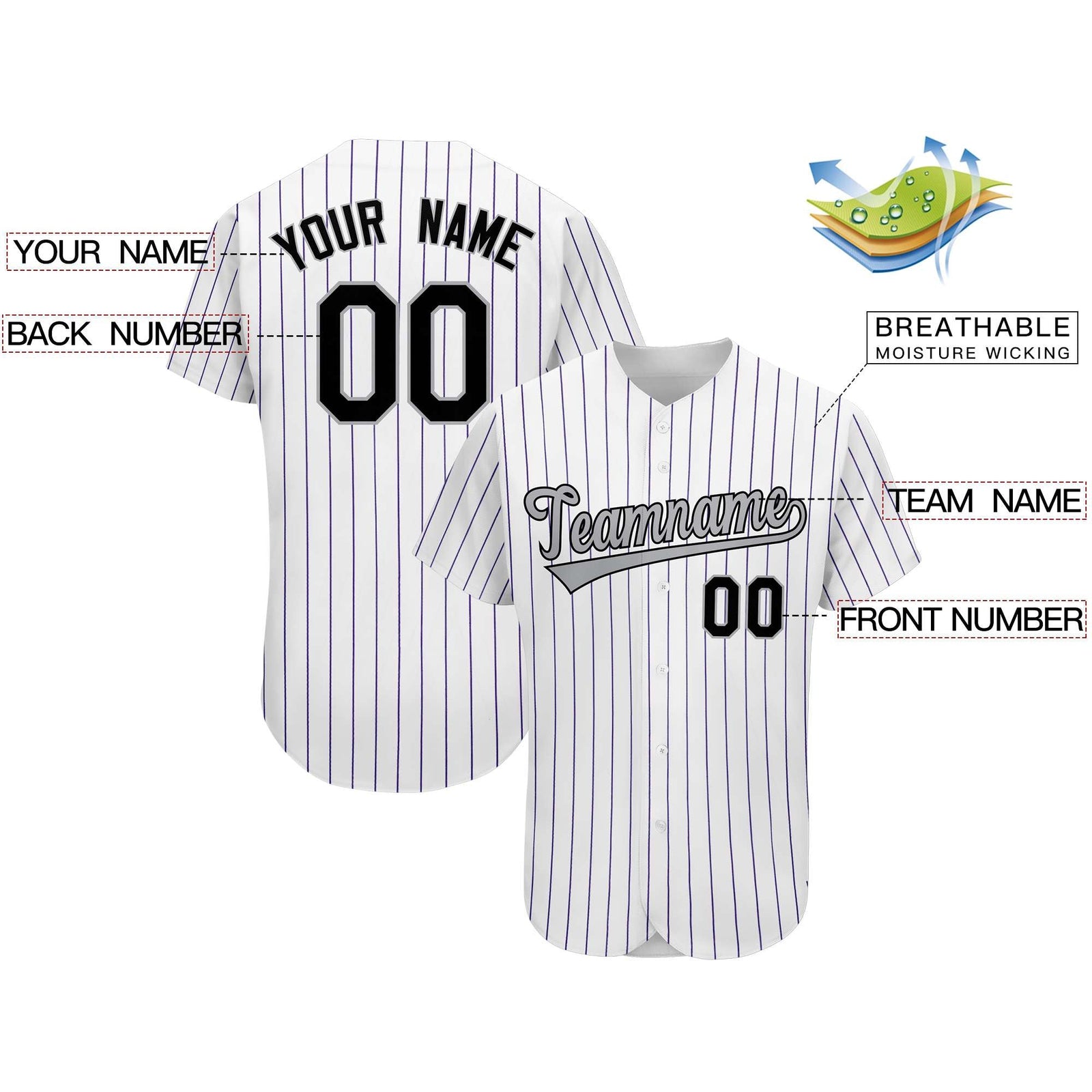 Custom Purple Team Classic Style Authentic Baseball Jersey