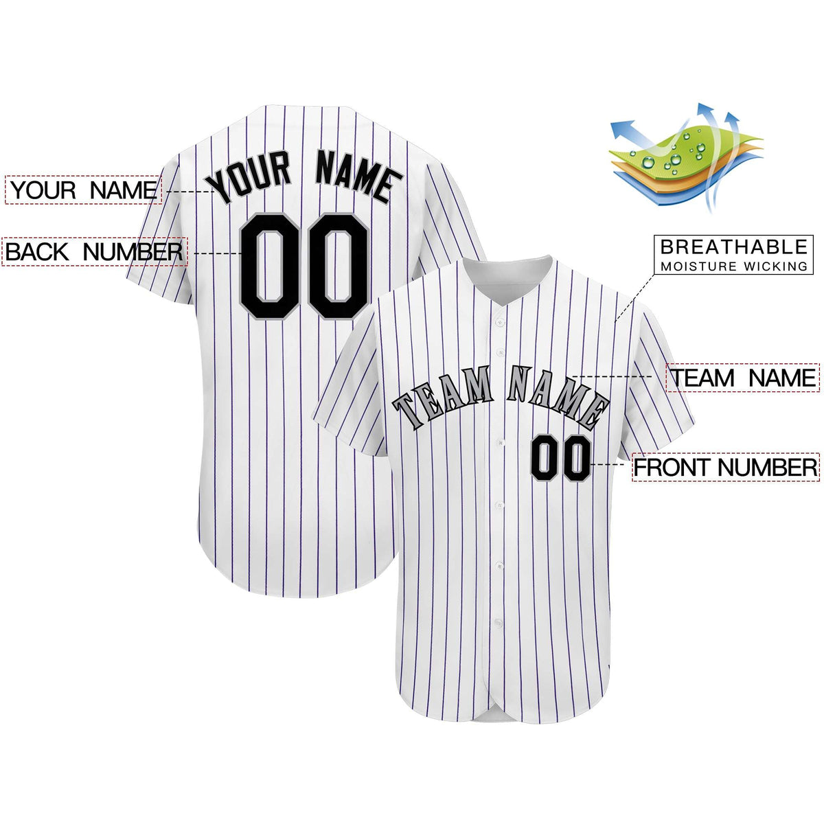 Custom Purple Team Classic Style Authentic Baseball Jersey