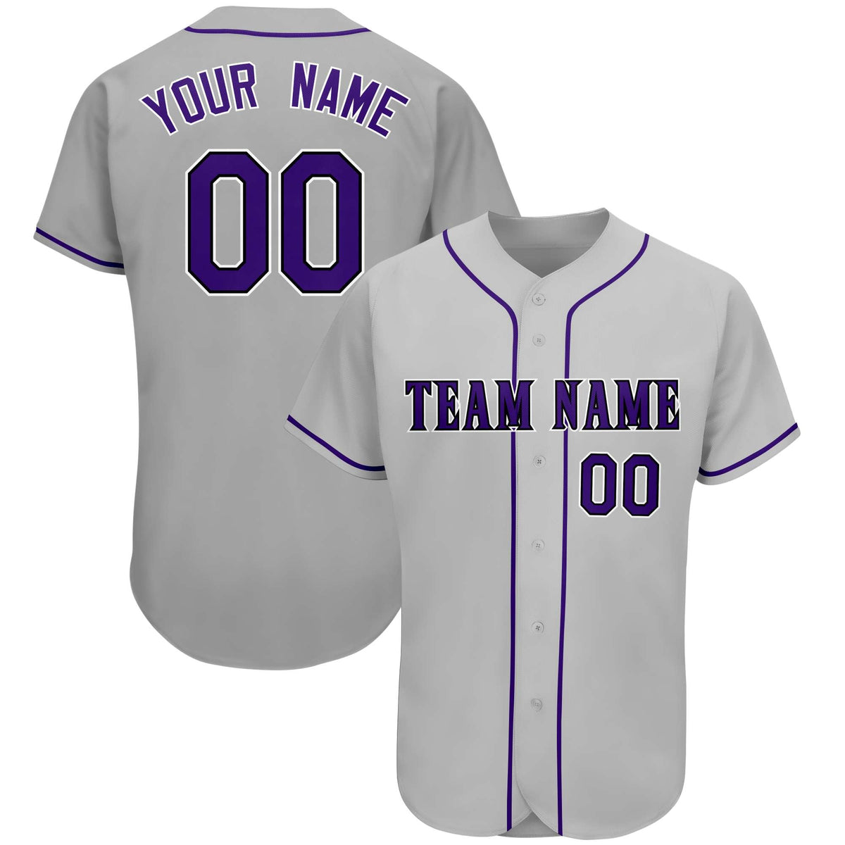 Custom Gray Team Classic Style Authentic Baseball Jersey