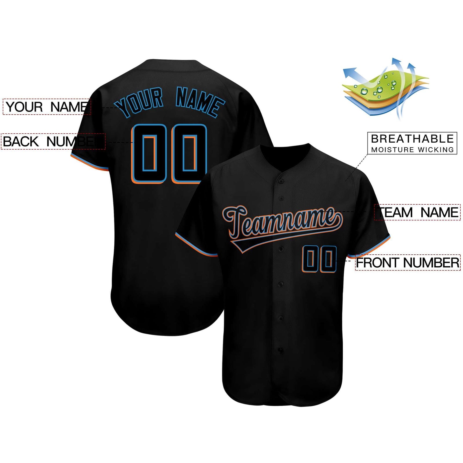 Custom Black Team Classic Style Authentic Baseball Jersey