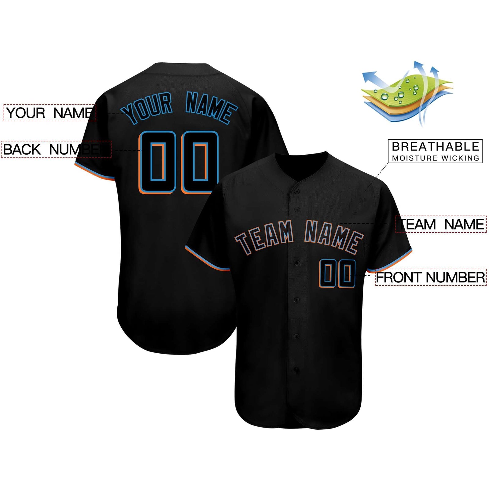 Custom Black Team Classic Style Authentic Baseball Jersey