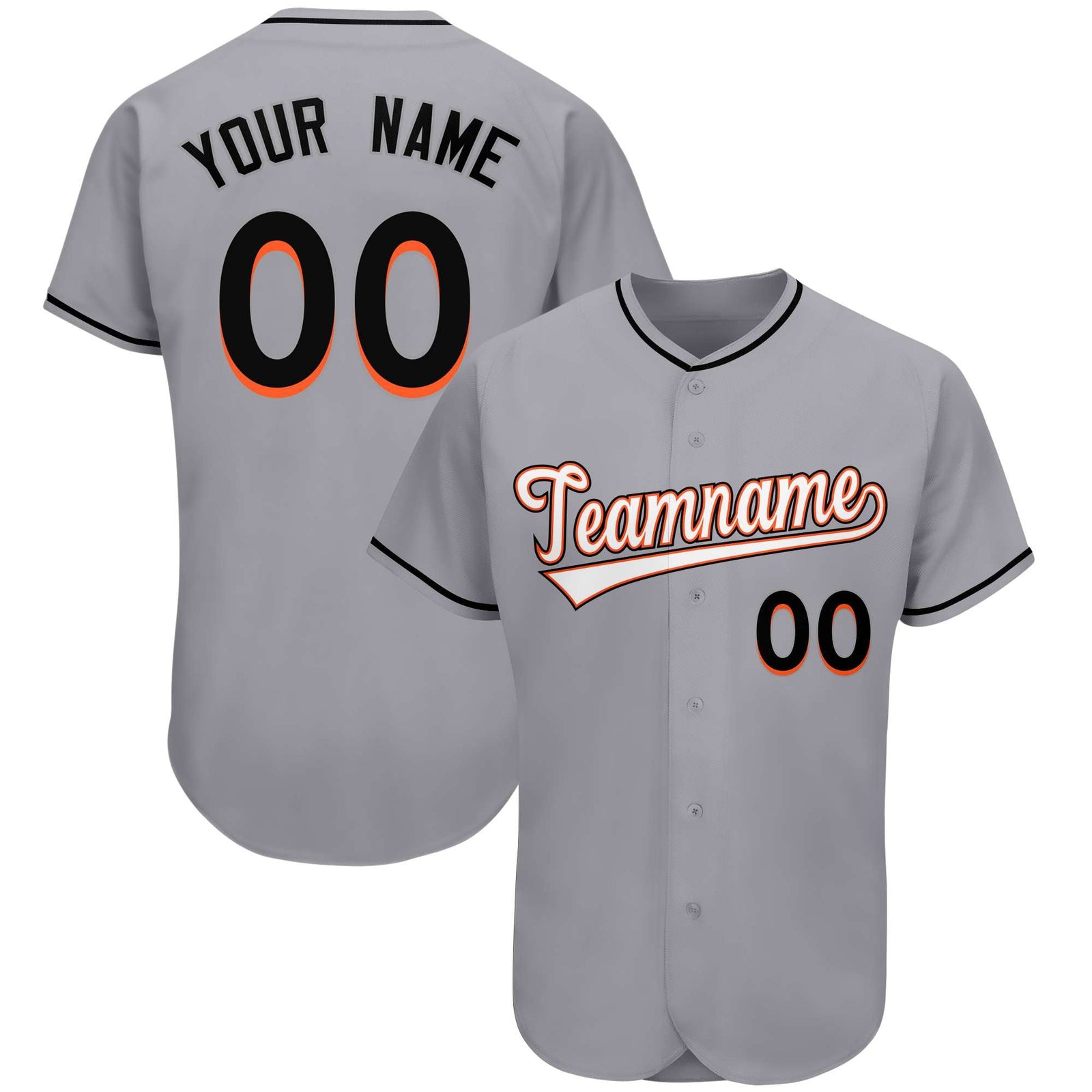 Custom Gray Team Classic Style Authentic Baseball Jersey