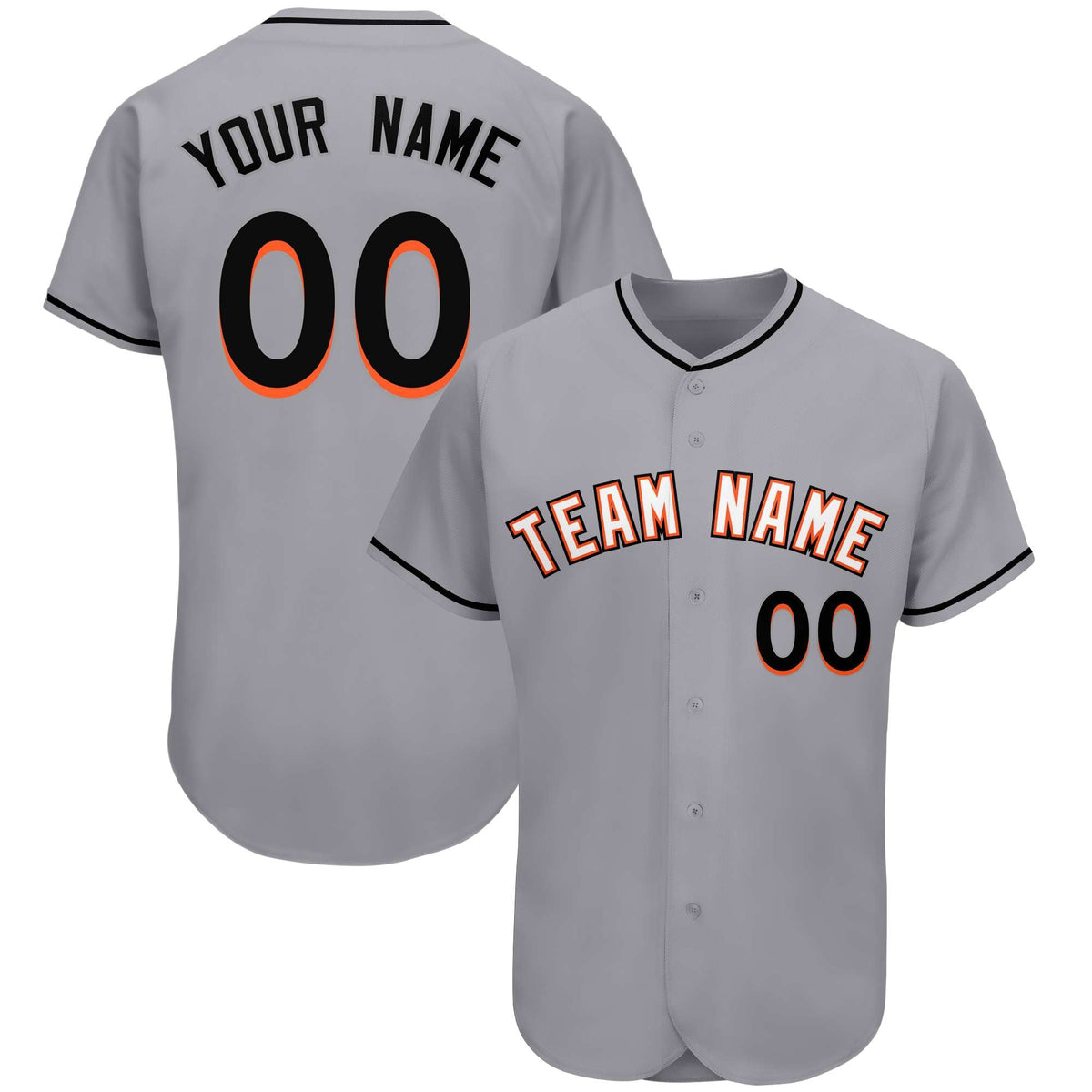 Custom Gray Team Classic Style Authentic Baseball Jersey