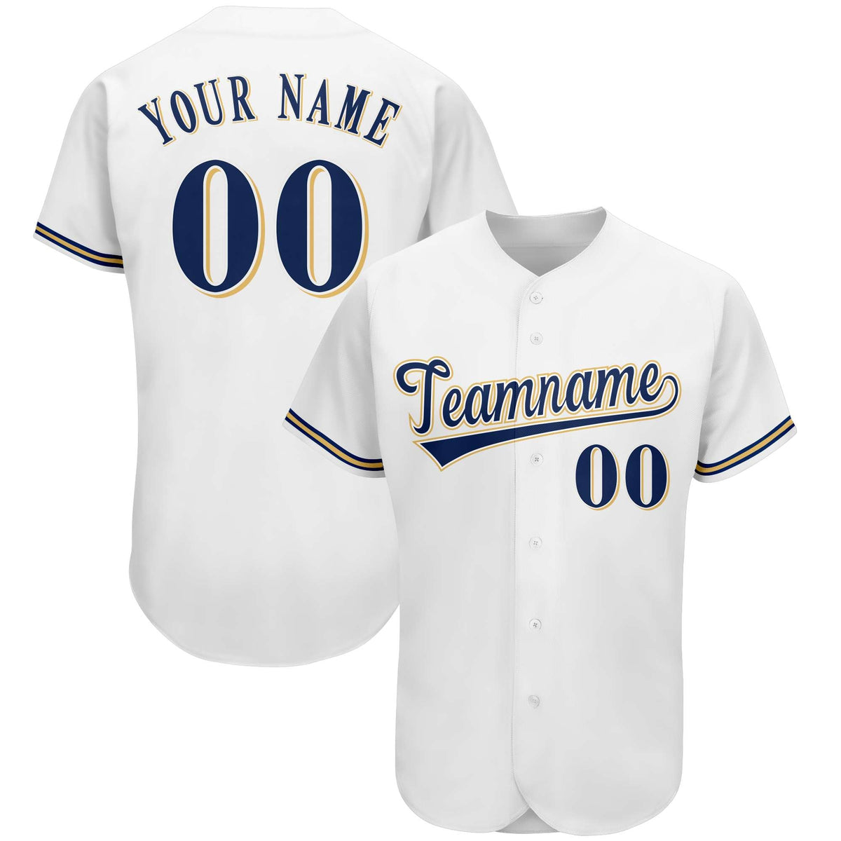 Custom White Team Classic Style Authentic Baseball Jersey