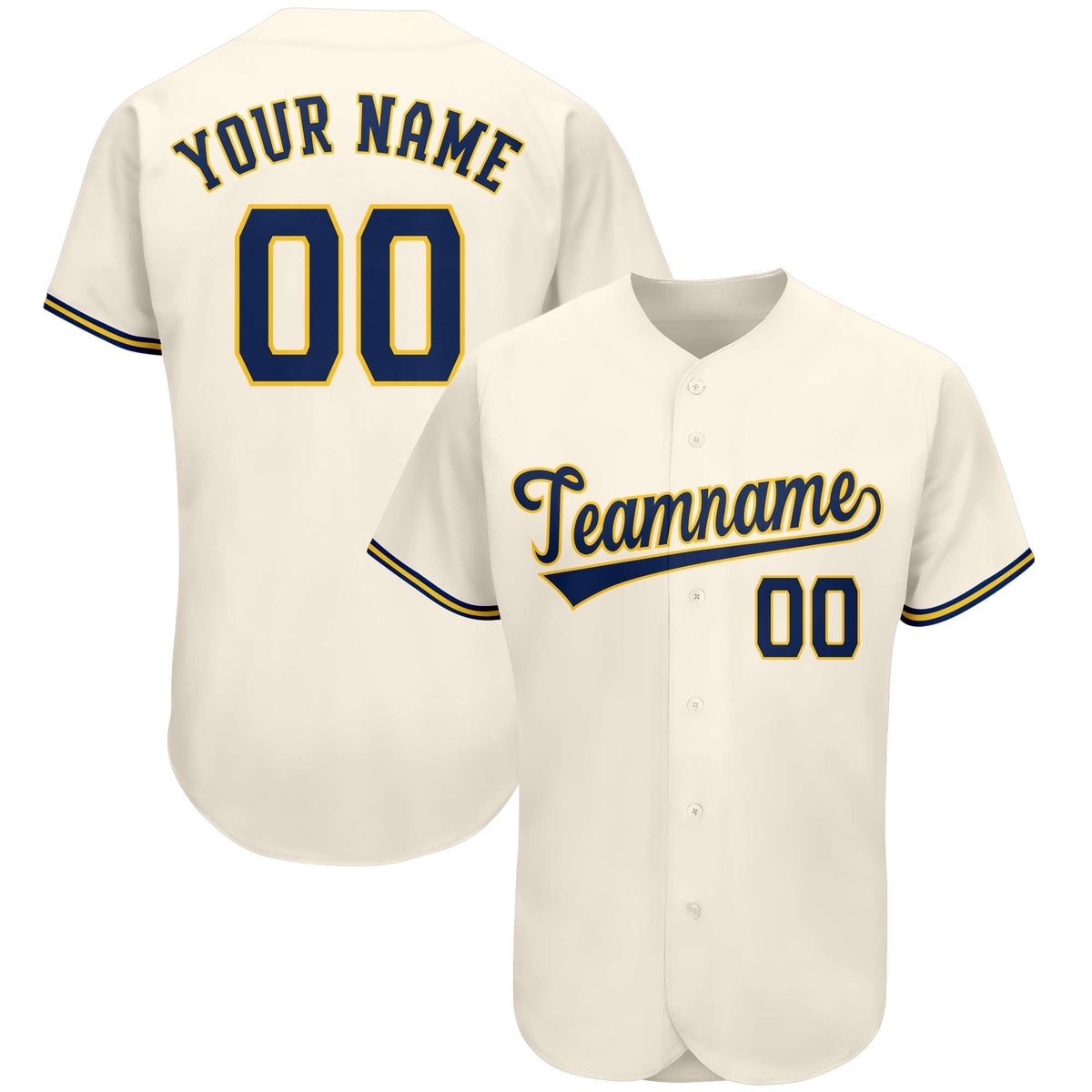 Custom Cream Team Classic Style Authentic Baseball Jersey