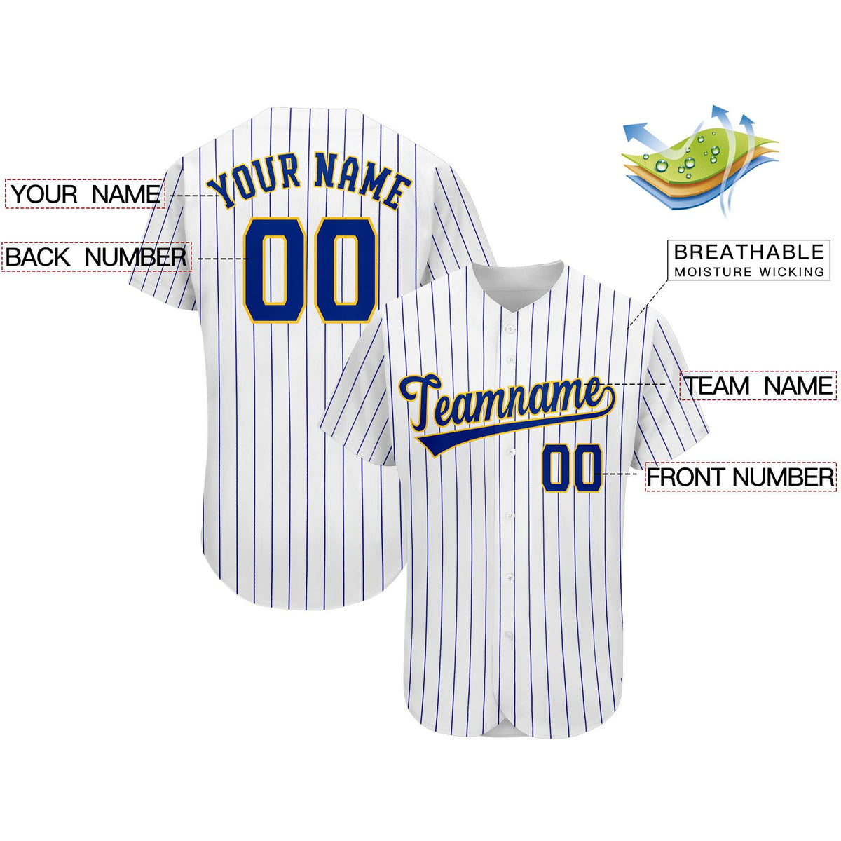 Custom Royal Team Classic Style Authentic Baseball Jersey