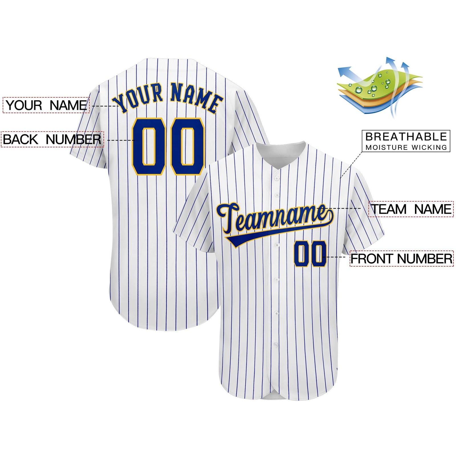 Custom Royal Team Classic Style Authentic Baseball Jersey
