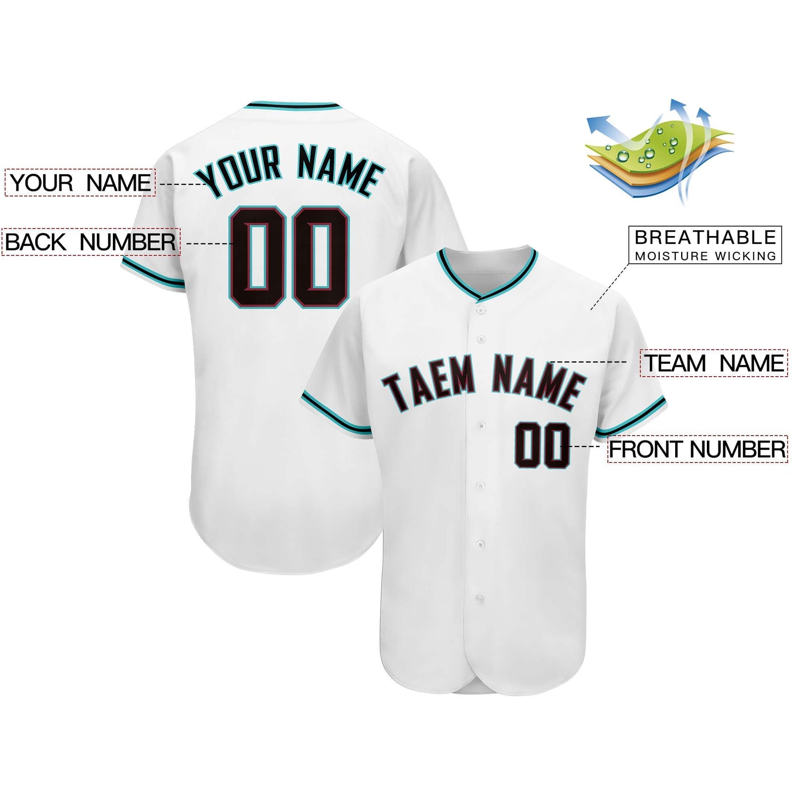 Custom White Team Classic Style Authentic Baseball Jersey
